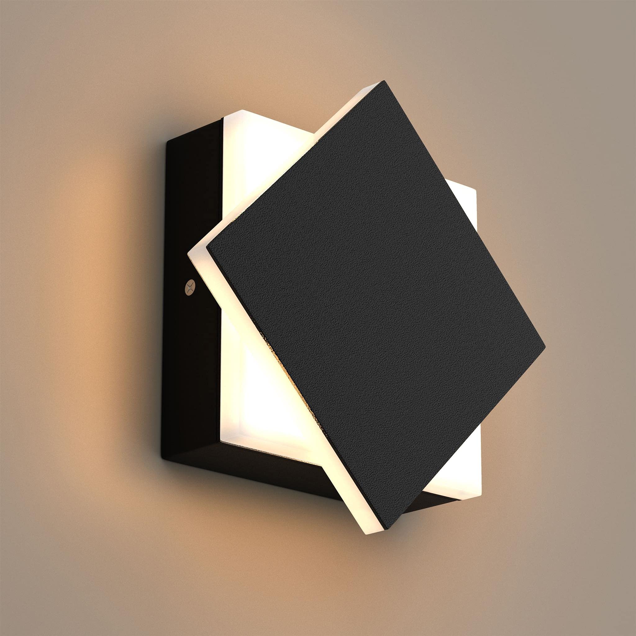 LEDMyplace 9W Modern Wall Sconce Light - 3000K Warm White, 338 Lumens, 120V, High CRI, Acrylic Shade, Matte Black Finish - Perfect for Bathroom, Bedroom, Hallway & Indoor Decorative Lighting