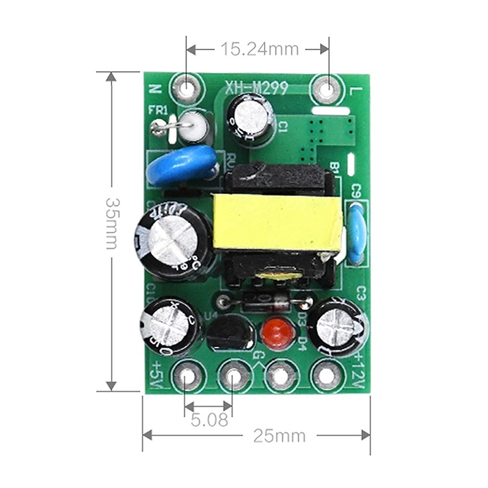 PULABO Mini AC-DC Converter 110V/220V to 12V 0.2A+5V Module for DIY Electronics