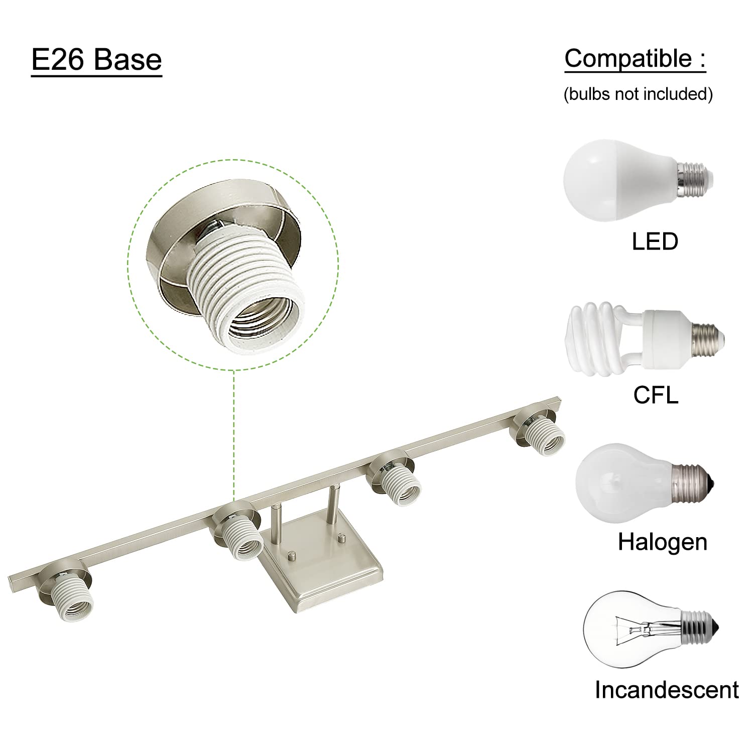 4-Light Brushed Nickel Vanity Light Fixture 28.5