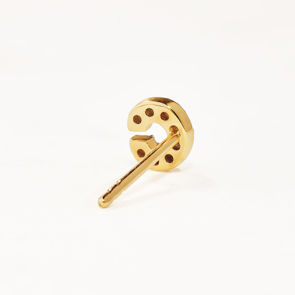 10k Gold Diamond Letter C Single Stud Earring - Elegant Initial Jewelry for Women, Perfect for Everyday Wear, Gifts & Special Occasions