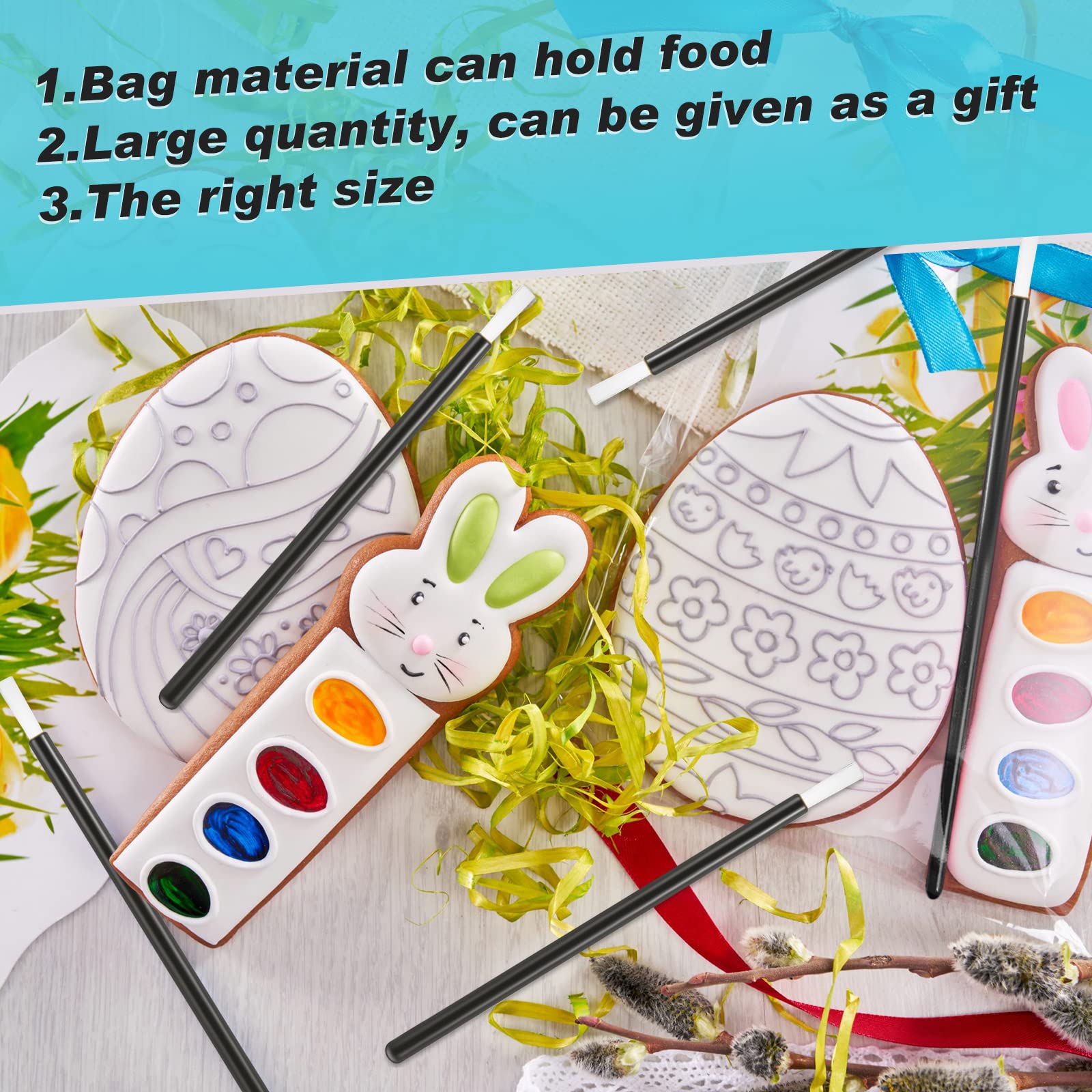 150 Pcs Disposable Mini Paint Brushes for Cookies & Cupcakes - Soft Brush Head Wands with 150 Edible Packaging Bags - Perfect for Baking, Cake Decorating & DIY Cookie Painting Parties