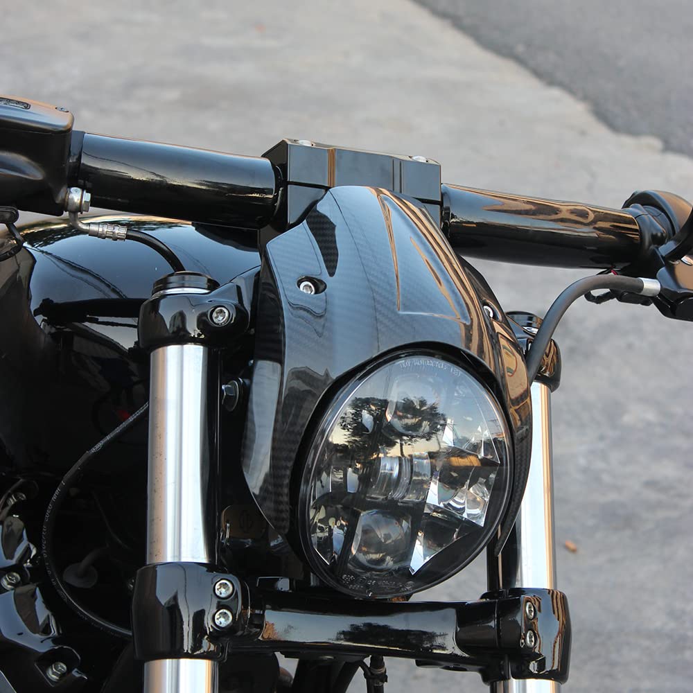 Harley Davidson Breakout FXBR/S 2018-2024 Black 100% Carbon Fiber Headlight Fairing - Lightweight & Durable Upgrade for Enhanced Style & Wind Protection | Perfect for Cruising & Custom Motorcycle Builds