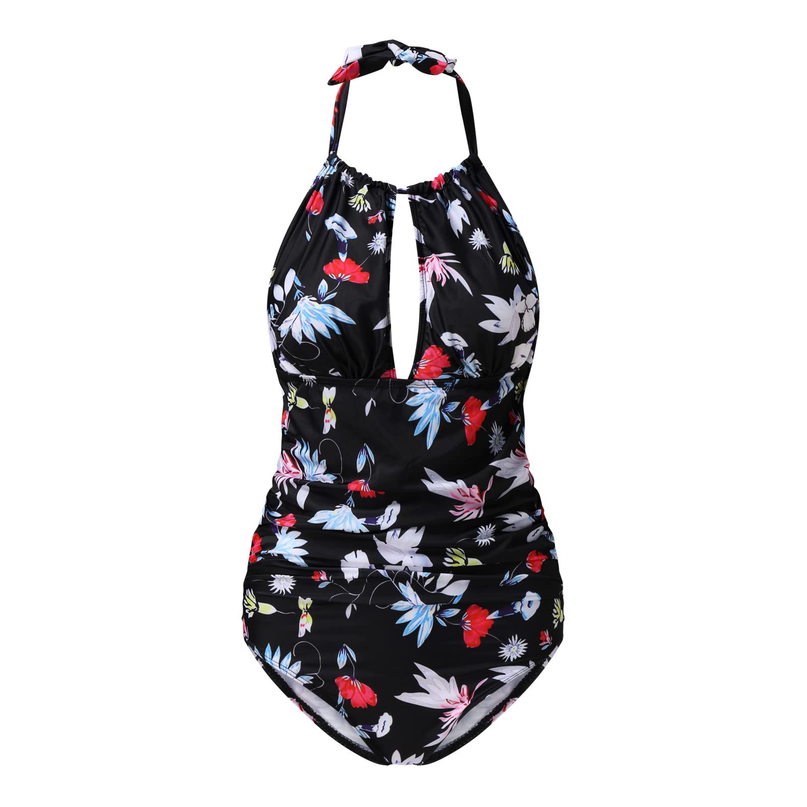 **MOKINGTOP Women's Printed Athletic Tankini Swimsuits - 2 Piece Sport Swimwear Bikini Top for Swimming, Beach & Active Water Sports**
