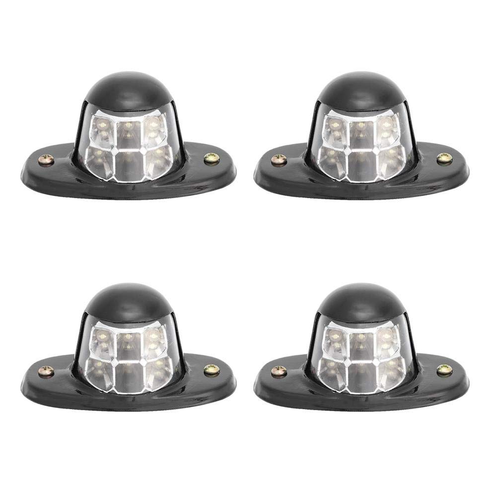 4Pcs 12V White 6 LED License Plate Lights with Wiring Harness - Universal Fit for Cars, Vans, Trailers & Trucks - Waterproof & Durable for Night Driving & Off-Road Use