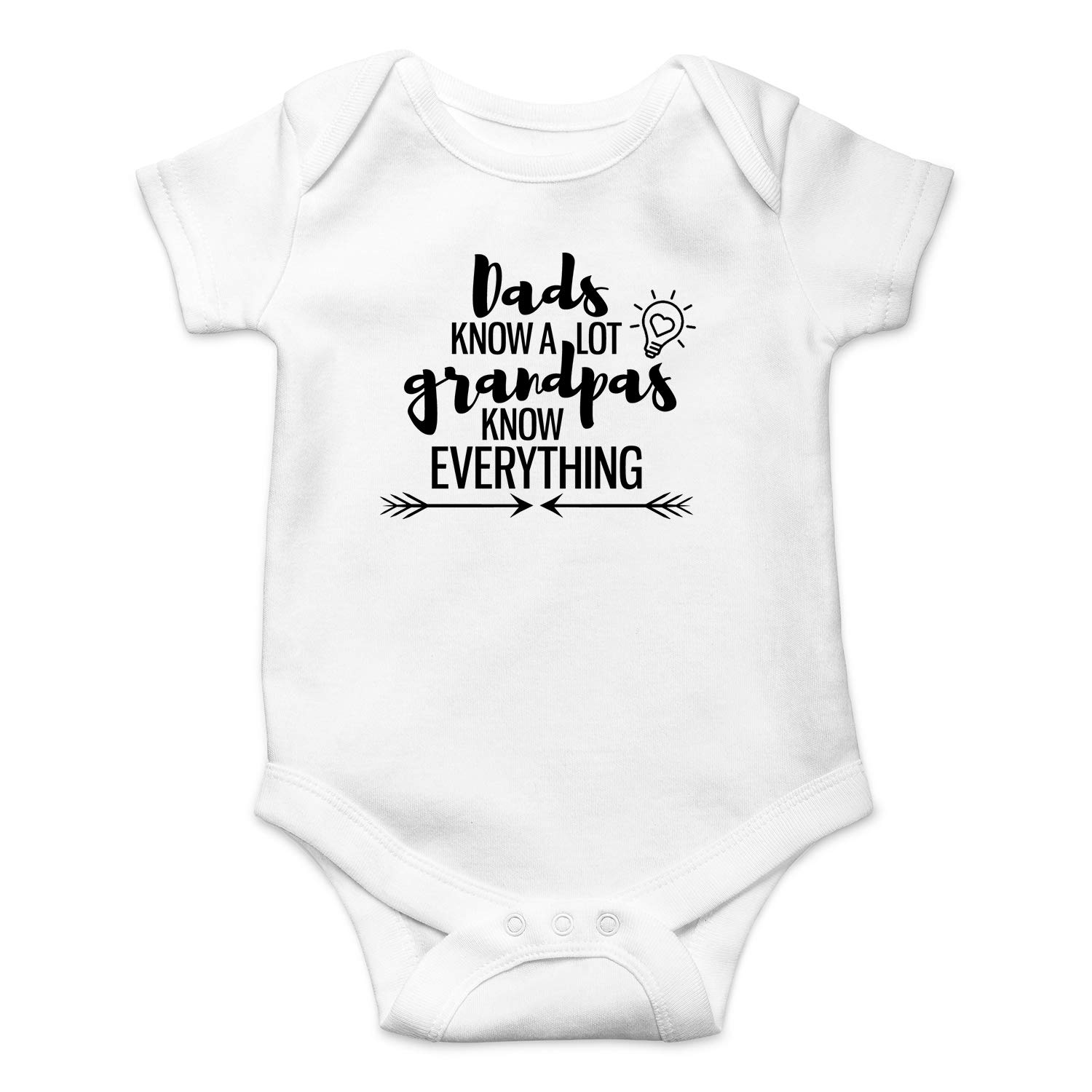 Funny Baby Bodysuit - 'Dads Know A Lot, Grandpas Know Everything' Cute Baby Girl Clothes | Newborn Essentials, Gift for Fathers & Grandpas | Perfect for Family Photos, First Birthday Outfits