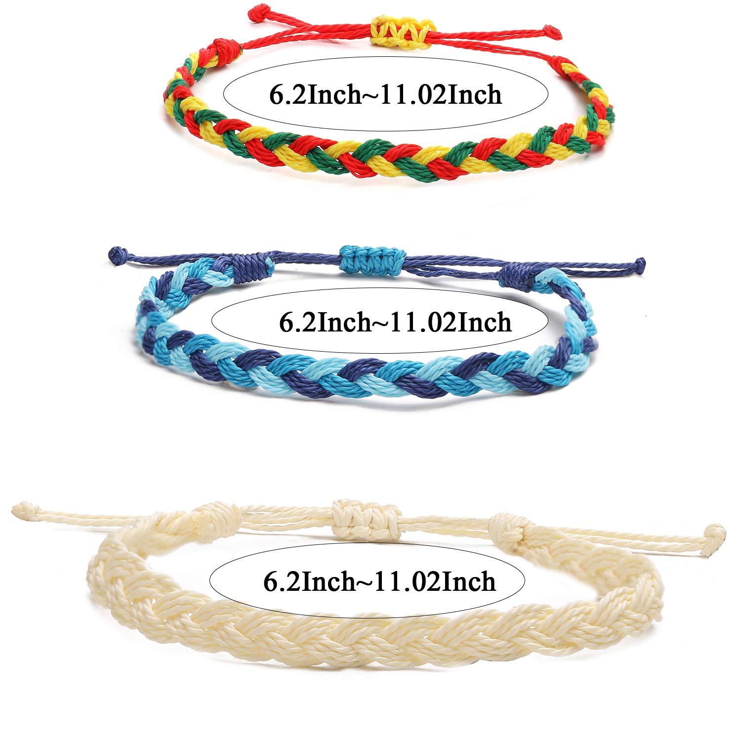 Trendy Adjustable Handmade Braided Friendship Bracelets for Women - Cute String & Ankle Bracelets, Surfer Beach Wave Style - Perfect Gifts for Stocking Stuffers, Summer Festivals & Boho Fashion Accessories