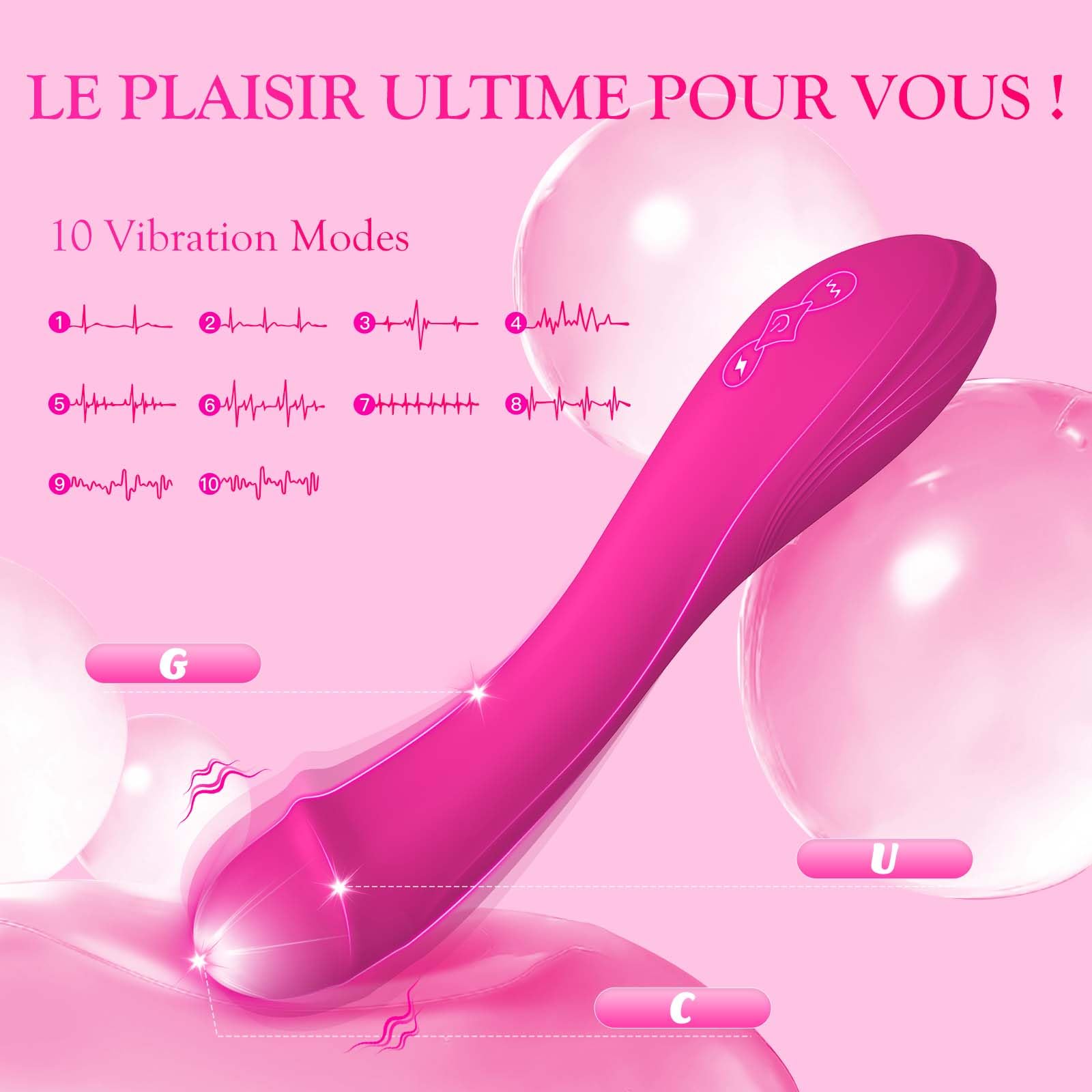 Powerful Clitoral Vibrator for Women - 10 Speed G Spot & Clitoris Stimulator, Rechargeable Adult Sex Toy for Couples & Solo Play (Red) - Perfect for Romantic Nights & Self-Care Moments