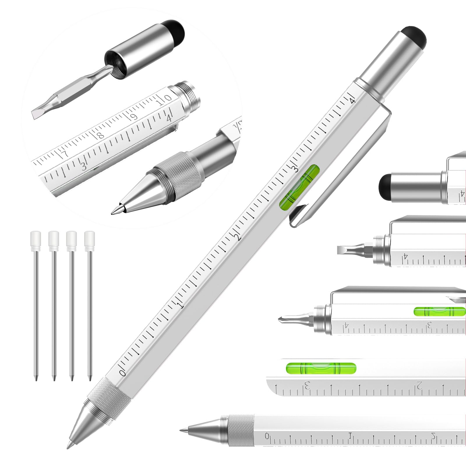 Huhoo Multi-Tech Pen - Cool Gadget Tool for Men & Women, Personalized Gift for Dad, Him, or Her - Perfect for Christmas, Father's Day, Valentine's Day & Birthdays - Great for Office, Business Meetings & Daily Writing Tasks