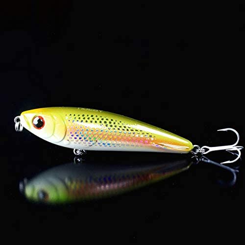 WorldCare® 1 Piece 95mm/25g Sinking Super Pencil Fishing Lure with Hard VMC Treble Hooks and Realistic Eyes - Perfect for Bass, Trout, and Saltwater Fishing (Model: NBL 9068 : NSL006) - Ideal for Freshwater and Ocean Angling
