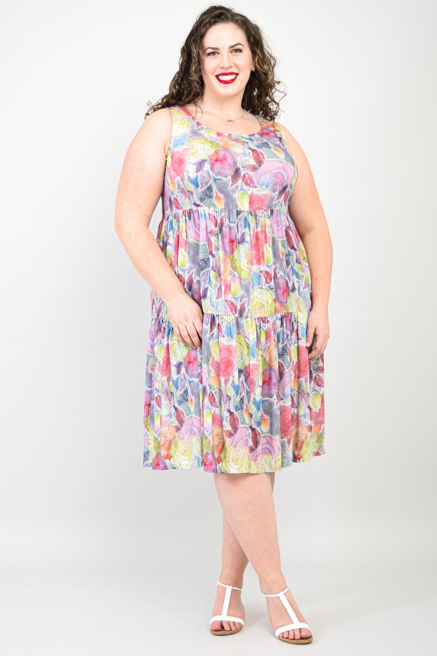 Juni Dress in Rosebud Print - Linen Bamboo Blend for Women | Perfect for Summer Outfits, Beach Vacations & Casual Wear