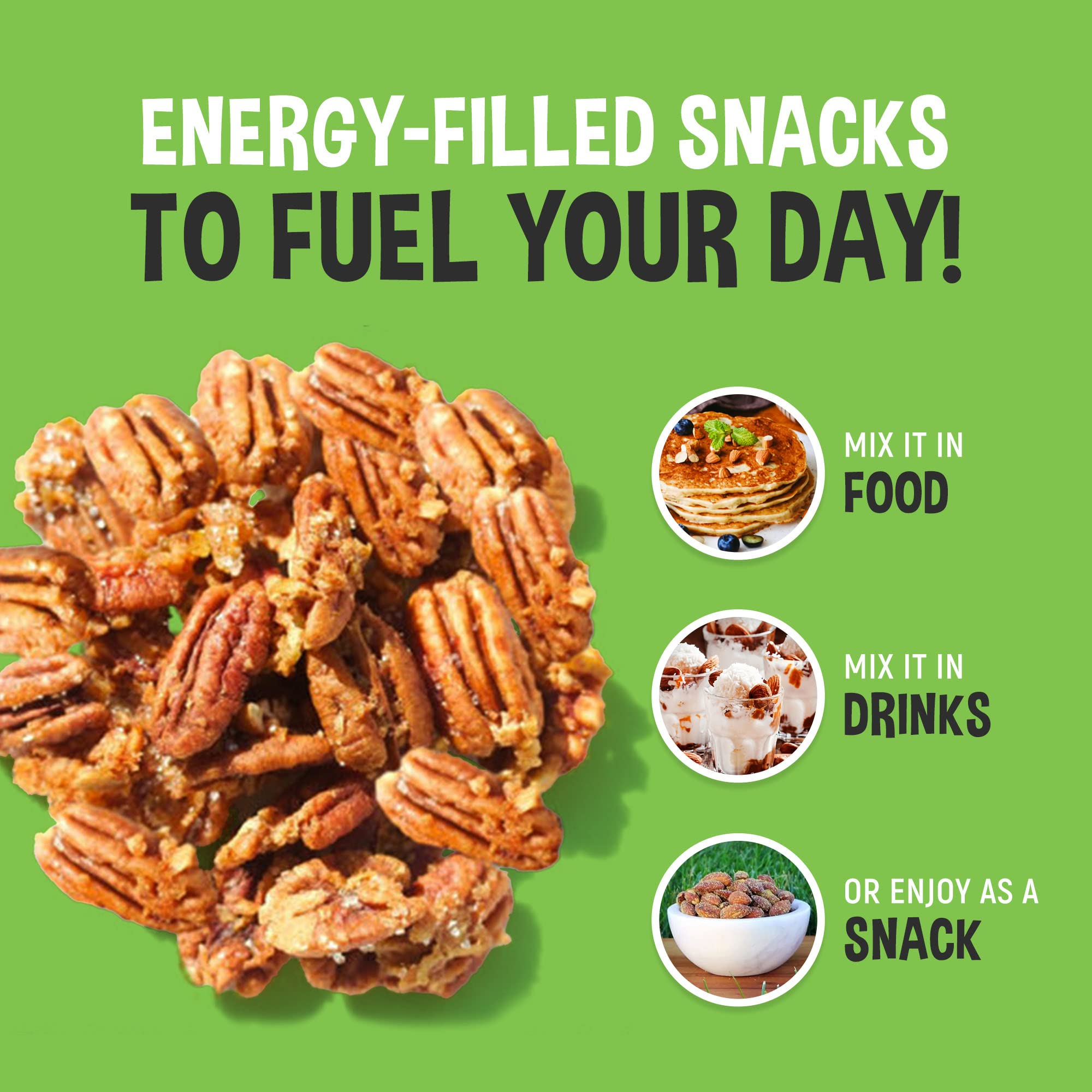 Brothers Nuts - Sweet Apple Flavored Pecans | Natural, Gluten-Free, Vegan, Keto Friendly Snacks | Sprouted Pecans Halves & Pieces | No Preservatives, All Natural Ingredients | 2 oz Pack | Perfect for Healthy Snacking, Baking, Salads & Trail Mixes