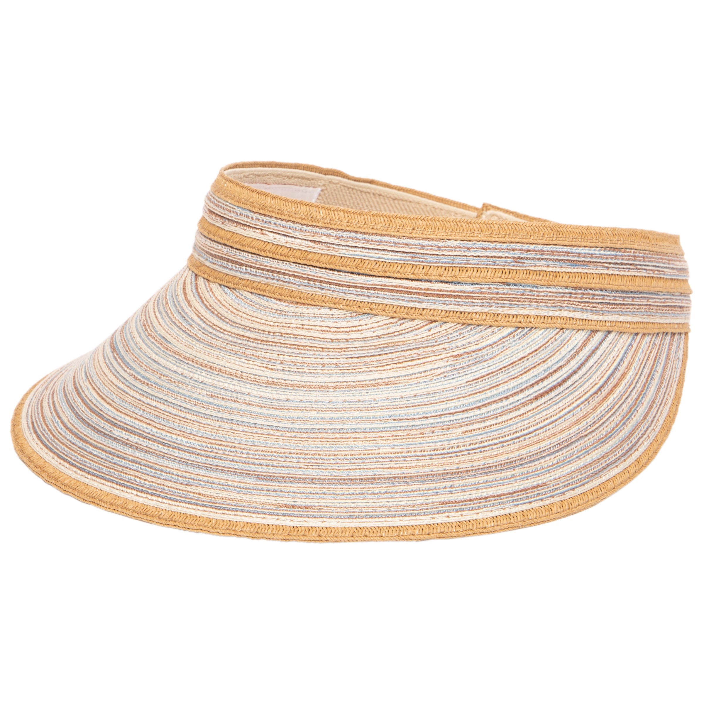 Women's Adjustable Mixed Braid Visor Hat with Velcro Strap - Perfect for Beach, Running, Golf & Outdoor Activities