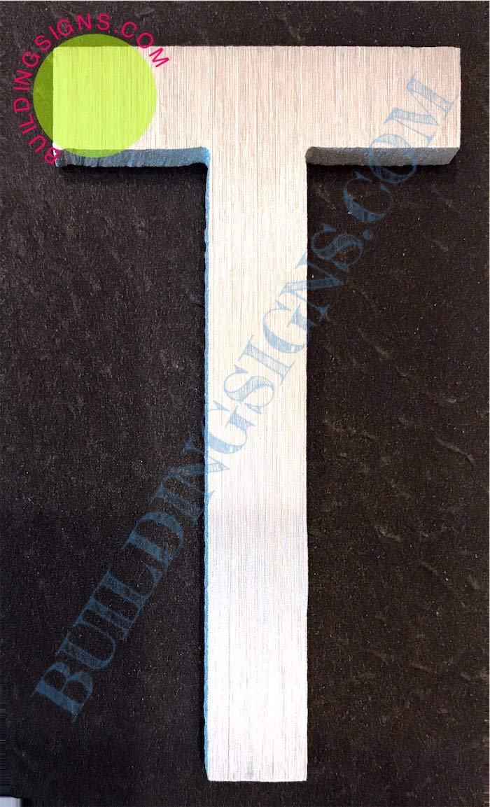 2.75 Inch Aluminum Letter T Sign - Brush Silver Finish, Double Sided Tape, Rust Free - Elegant Door Number Art for Home & Office Decor