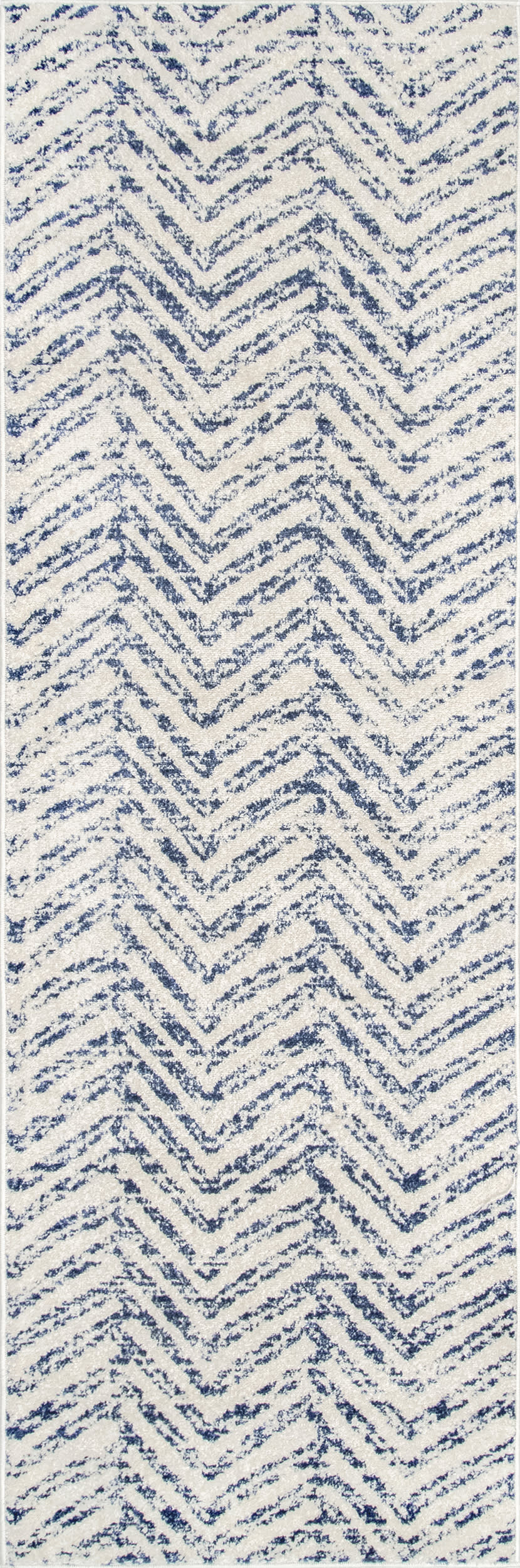 Vintage Chevron Area Rug - Handmade Blue Bohemian Rug for Living Room, Bedroom & Home Decor