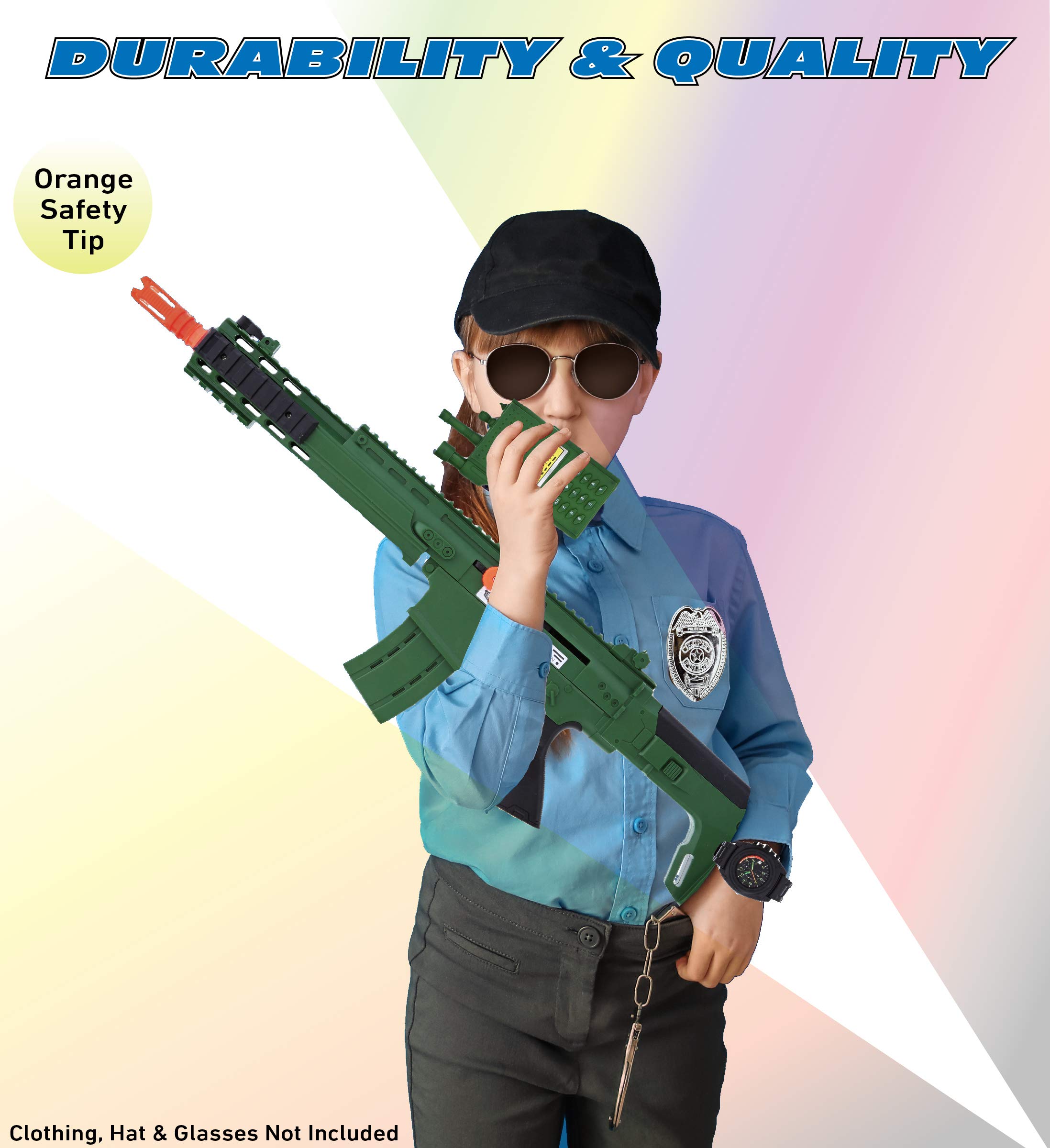 MOZLLY 9-Piece Police Officer & Soldier Role Play Costume Set - Special Forces Dress Up Kit for Kids - Perfect for Halloween, Pretend Play & Themed Parties