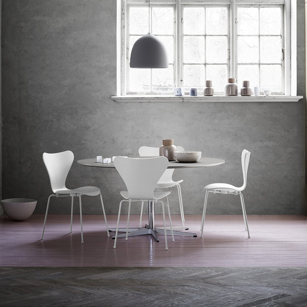 Round Dining Table with 6-Star Base - Modern Kitchen & Dining Room Furniture for Family Gatherings & Dinner Parties