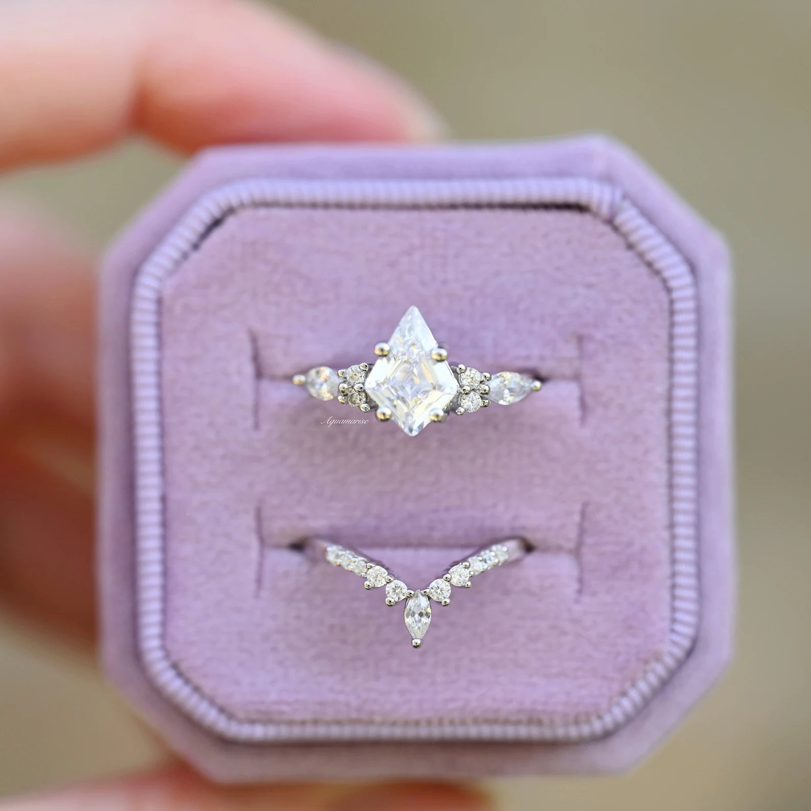 Skye Kite™ Diamond (CZ) Ring Set - Sterling Silver Cubic Zirconia Rings for Women, Elegant Wedding & Engagement Jewelry Gift for Her - Perfect for Anniversaries, Valentine's Day & Special Occasions