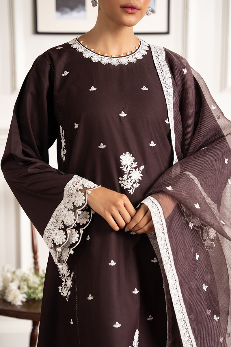 Brown Ochre 2-Piece Set (Shirt & Dupatta) - Elegant Ethnic Outfit for Women | Perfect for Festivals, Weddings & Special Occasions