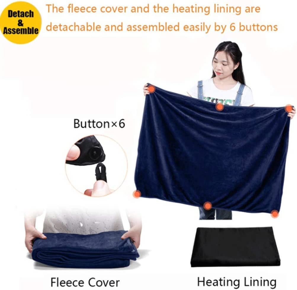 Fast Heating Electric Blanket - USB Powered Plush Heated Throw & Wearable Shawl for Home & Office - Cozy Warmth for Winter Nights, Work from Home & Relaxation