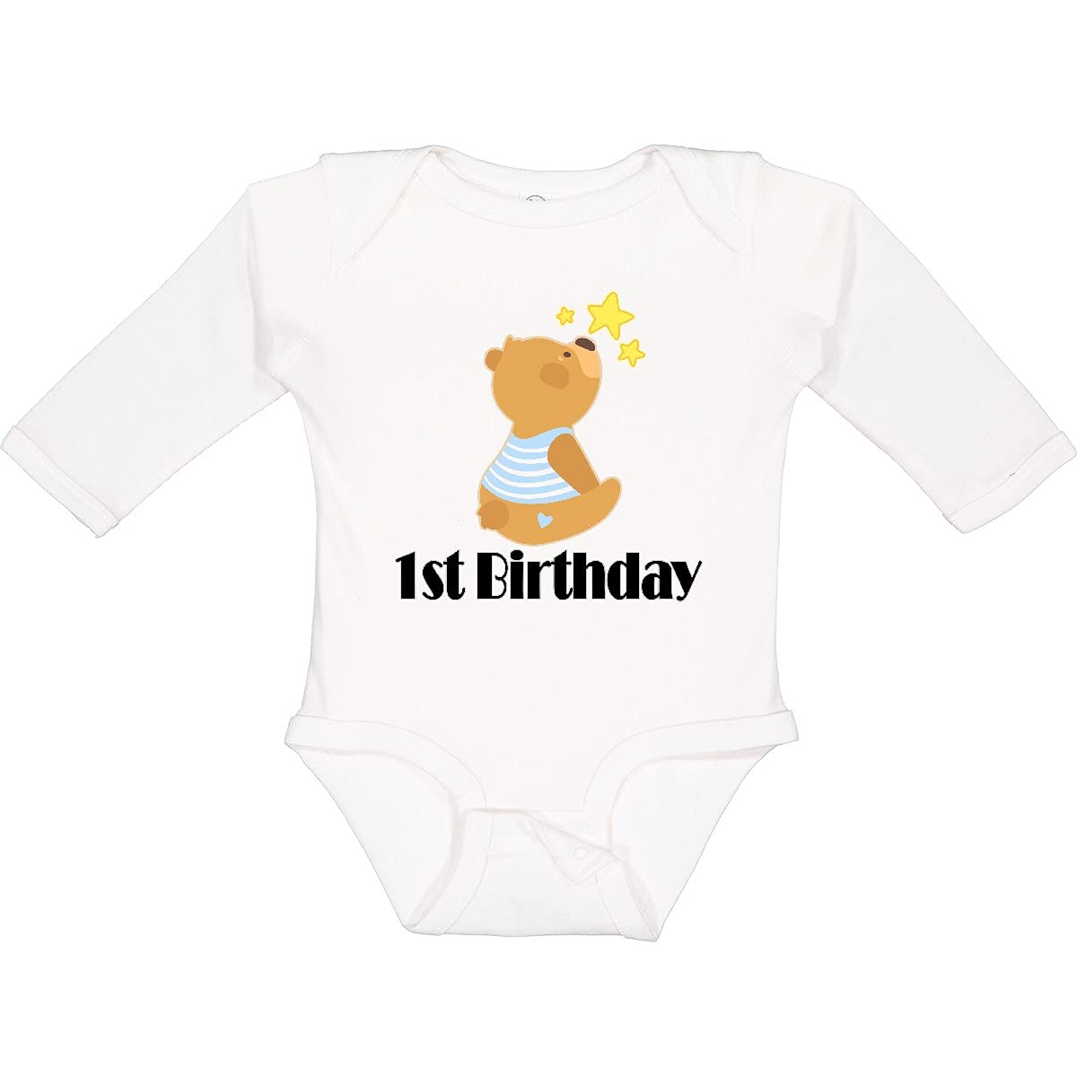 1st Birthday Outfit for 1 Year Old Boys - Adorable Bear Print Long Sleeve Creeper - Perfect for Birthday Photos, Parties & Special Occasions