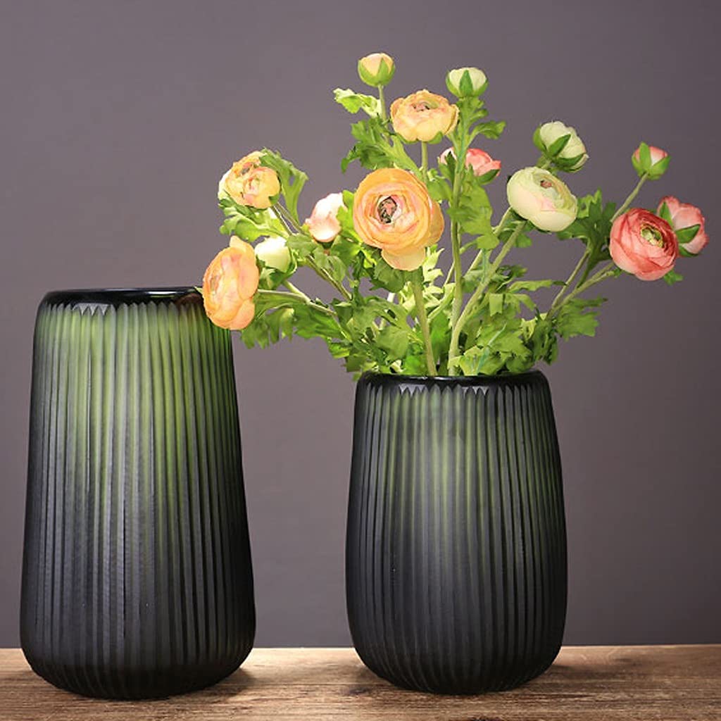 Modern Striped Hydroponic Flower Vase - Elegant Glass Vase for Home & Office Decor - Perfect for Living Room, Dining Table, Wedding Centerpieces & Housewarming Gifts (Size A)
