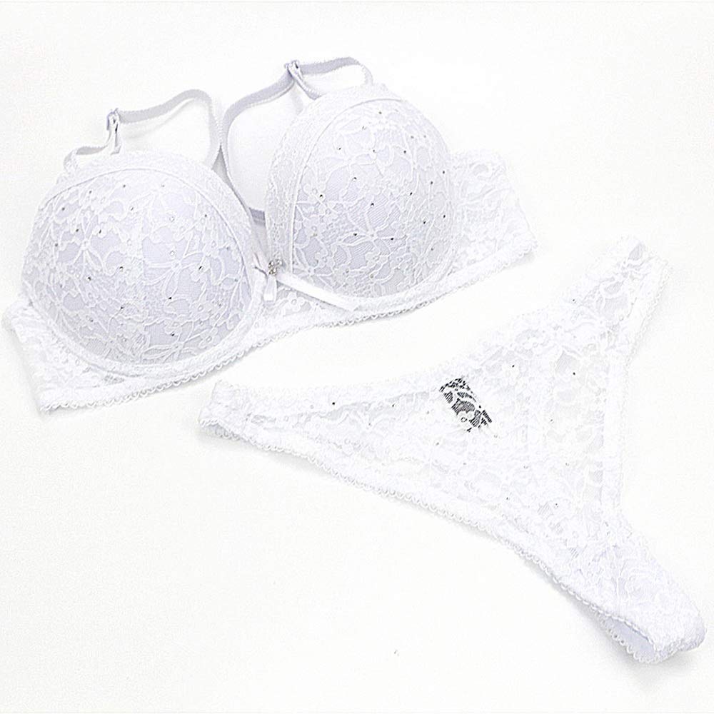 Swbreety Women's Sexy Push Up Lace Bra & Bikini Panty Set - Comfortable Lingerie for Date Night & Special Occasions