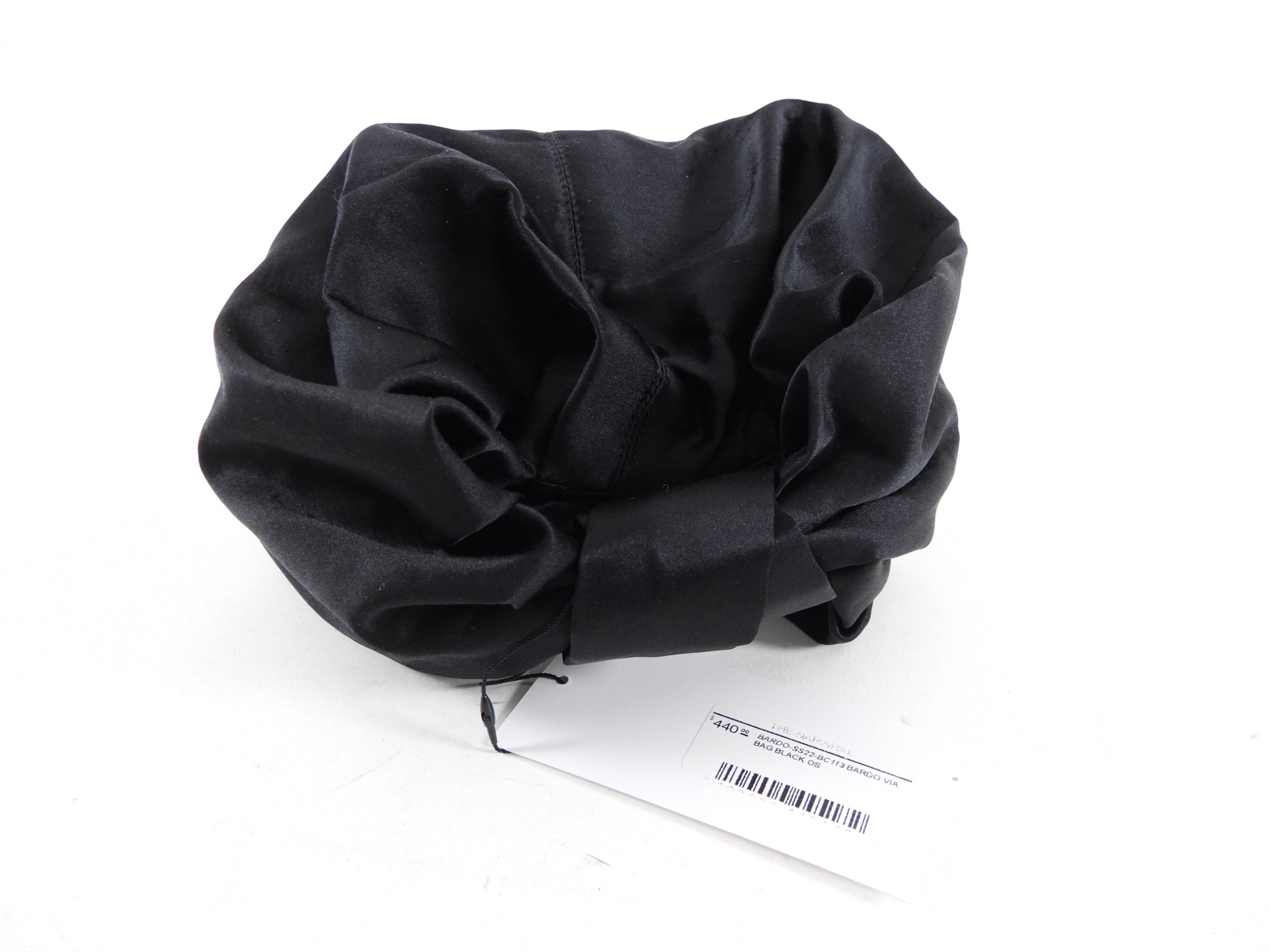 Bardo Collective Black Satin Mini Knotted Via Bag - Elegant Evening Clutch for Parties, Weddings & Special Occasions