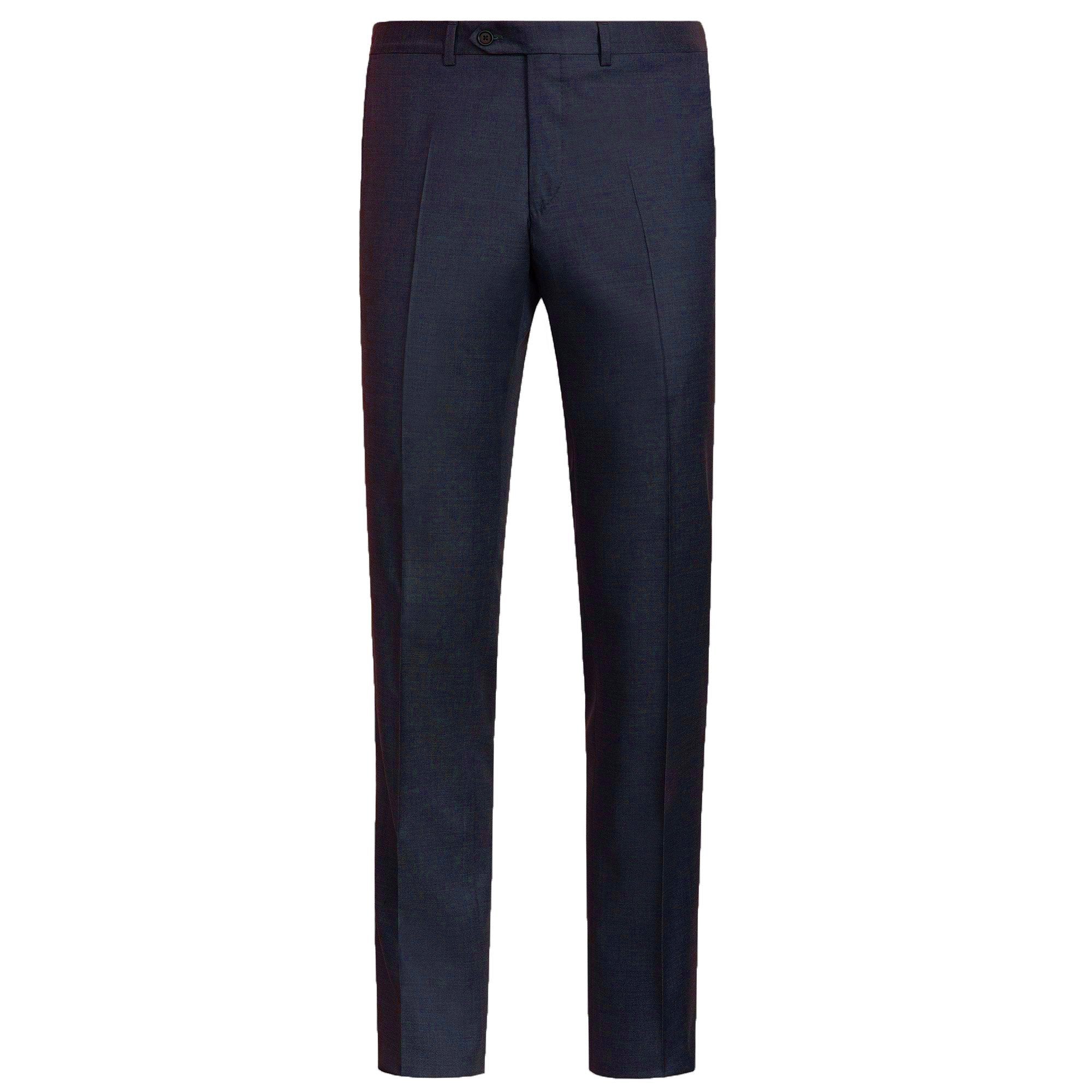 Premium HB Twill Wool Flat Front Trousers for Men - Charcoal Grey - Regular Fit - Ideal for Business, Office & Formal Occasions