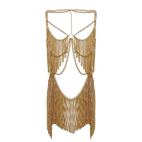 Gold Color-Personality Hanging Needle Connected Body Chain-8