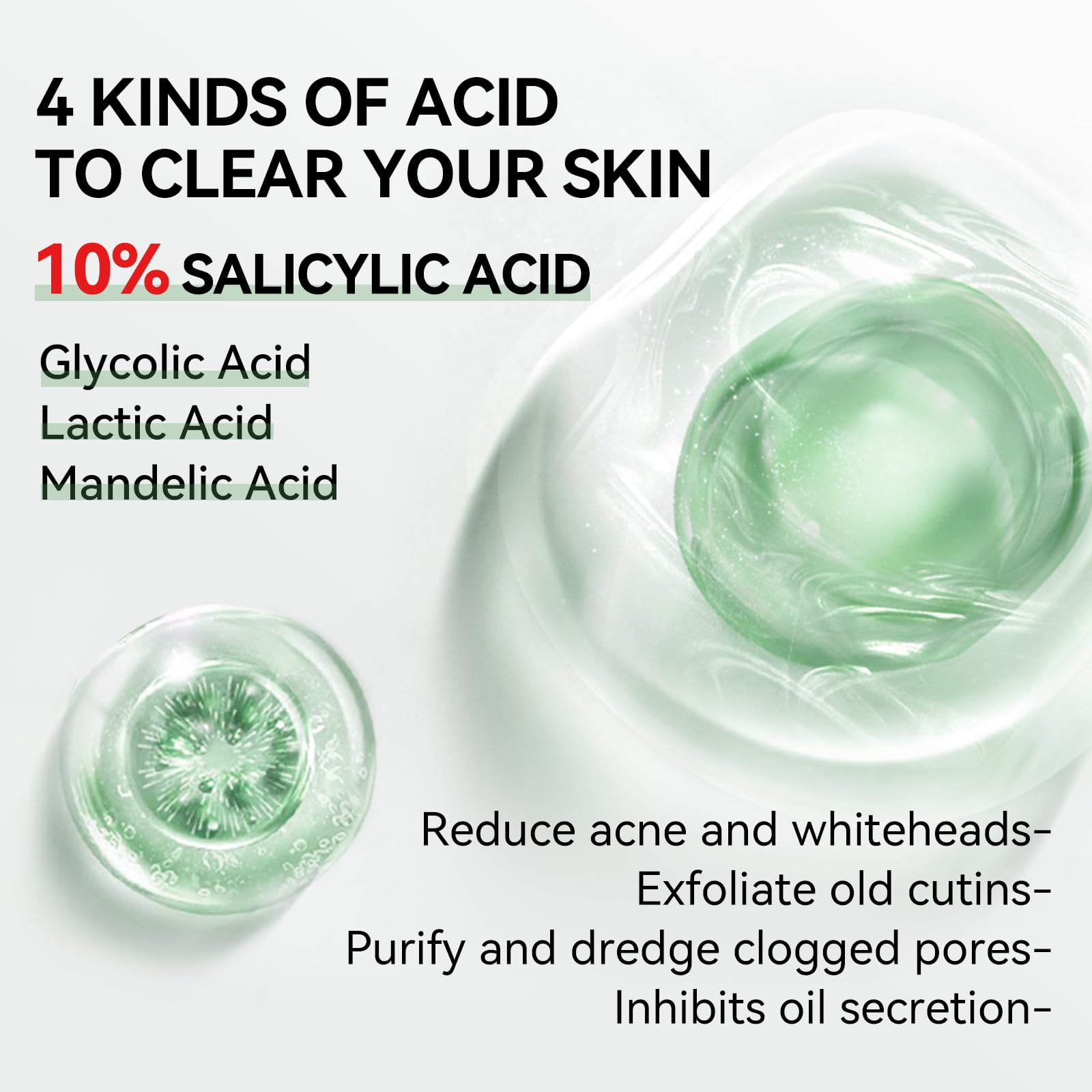 10% Salicylic Acid Acne Treatment Serum for Face - 15ml/0.5oz Pore Minimizer, Redness Relief & Blemish Remover - Skin Barrier Repair for Acne-Prone Sensitive Skin - Perfect for Daily Skincare & Breakout Control