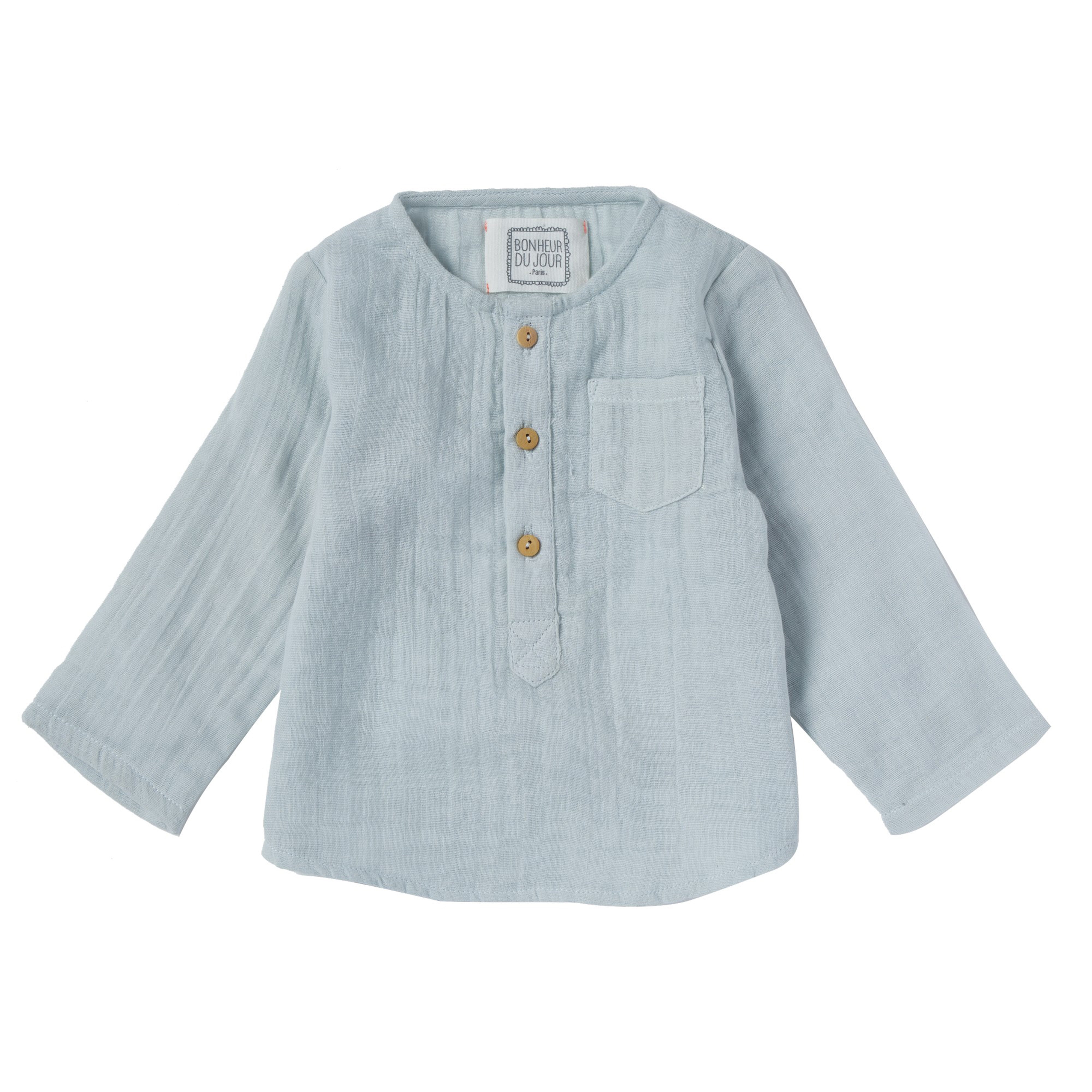 Bonheur du Jour Paris Baby & Boys Shirt - Soft Cotton Ice Blue Tee for Toddlers | Casual Wear, Playdates & Family Outings