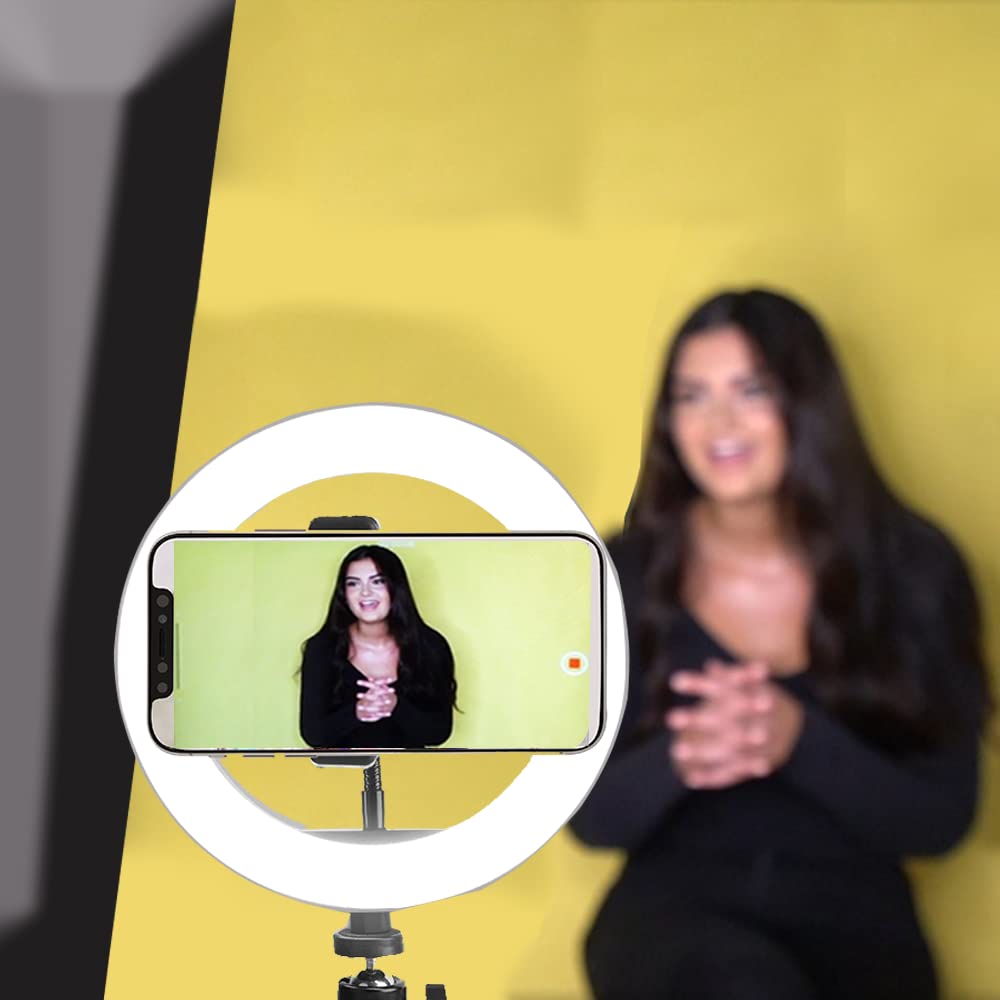 Vivitar 8 Inch LED Ring Light with Tripod Stand & Phone Holder - USB Powered Video Lighting for Streaming, Vlogging, Makeup Photography - Perfect for YouTube, TikTok Live, Zoom Meetings & Home Studio Setup (White)