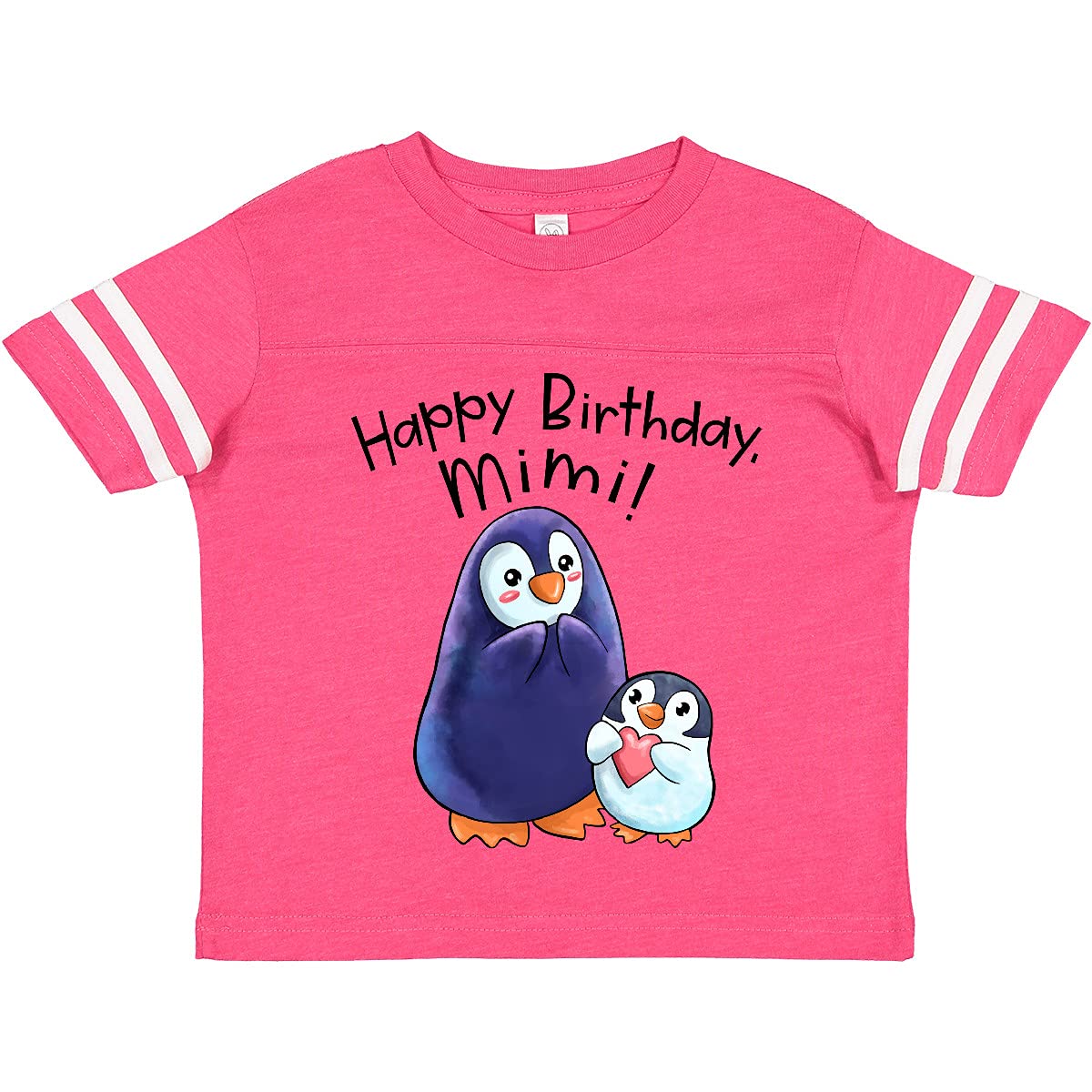Inktastic Happy Birthday Mimi - Adorable Penguins Toddler T-Shirt for Boys & Girls | Cute Kids Birthday Outfit | Perfect for Birthday Parties & Family Celebrations