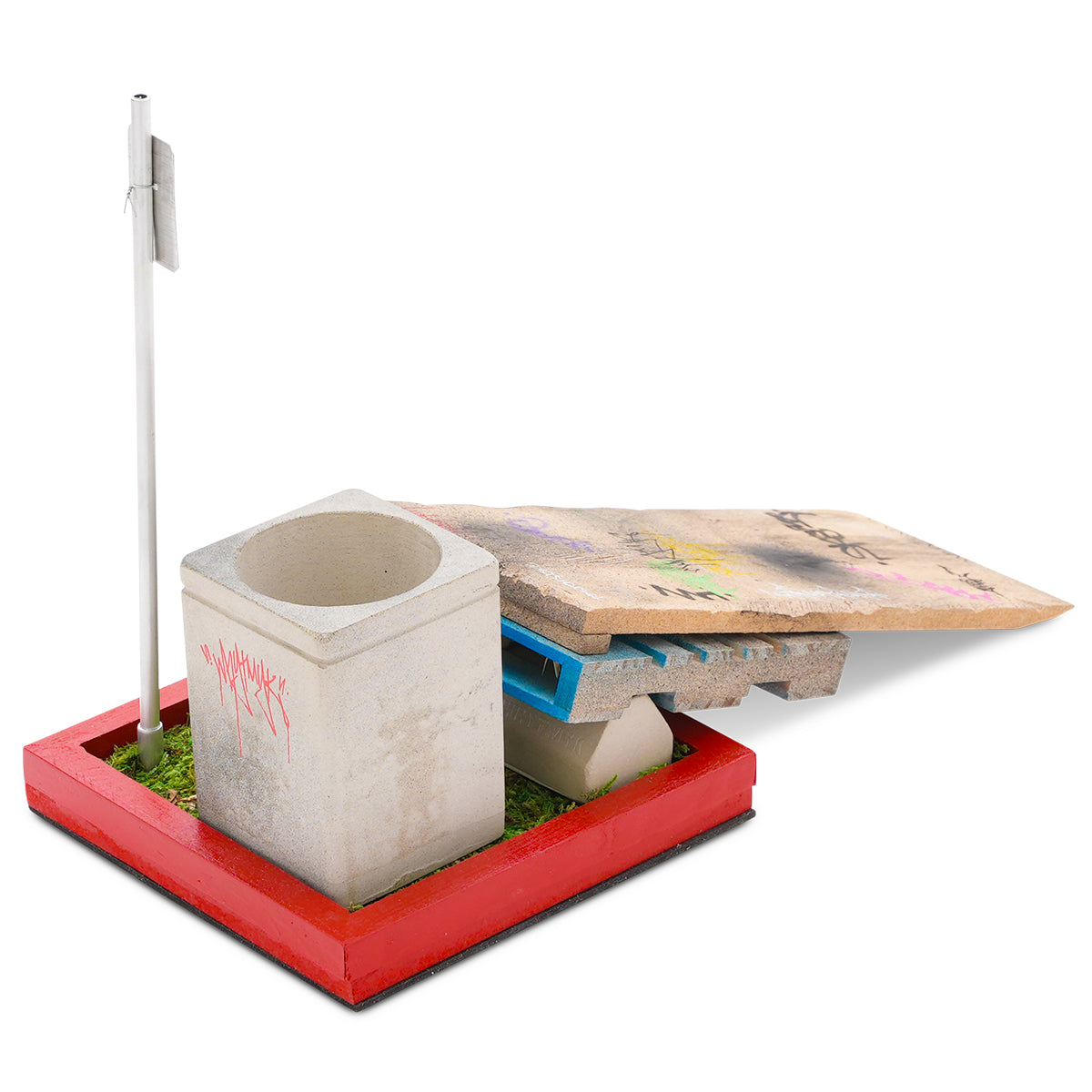 WhytMyk Concrete Fingerboard Ramp - Skateboard Training Tool for Finger Tricks | Perfect for Indoor Skate Practice & Trash Panda Corner Stunts