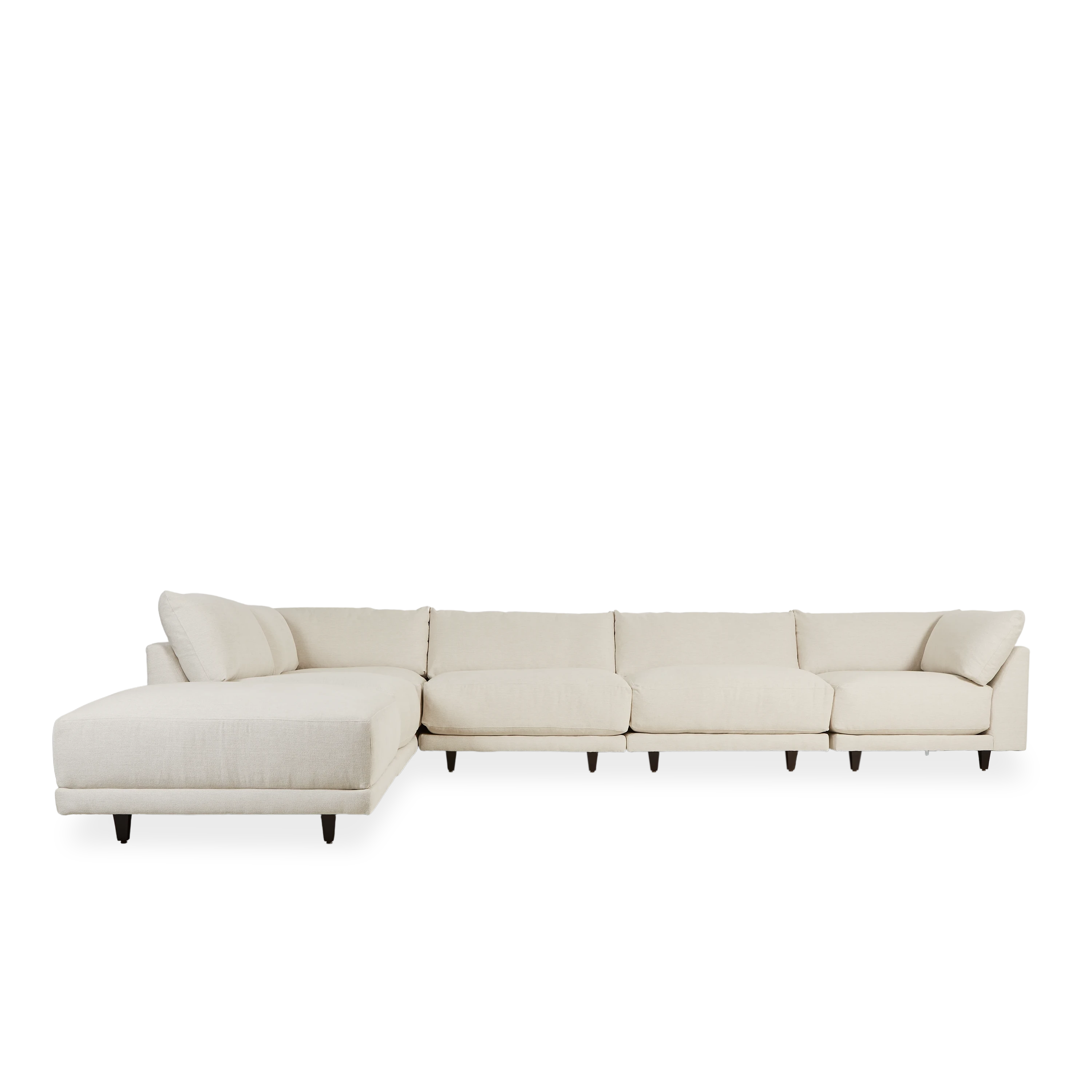 Saint Modular Sectional Sofa - Modern L-Shaped Couch with Reversible Chaise for Living Room, Family Room, and Home Theater - Soft Fabric Upholstery and Sturdy Wooden Frame