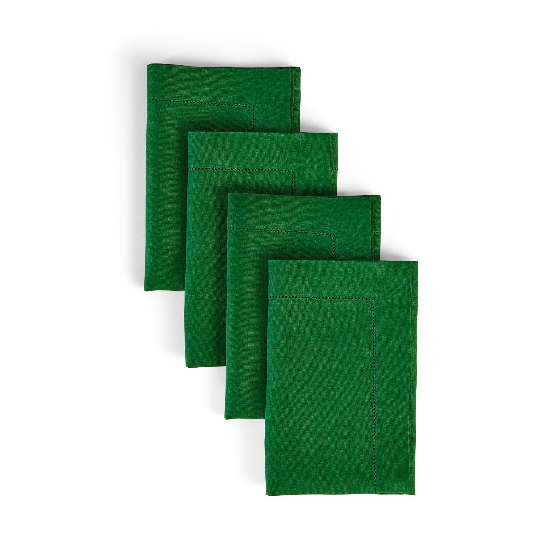 Premium Classic Hemstitch Napkins - 100% Cotton Linen Dinner Napkins for Formal Dining, Weddings & Special Occasions