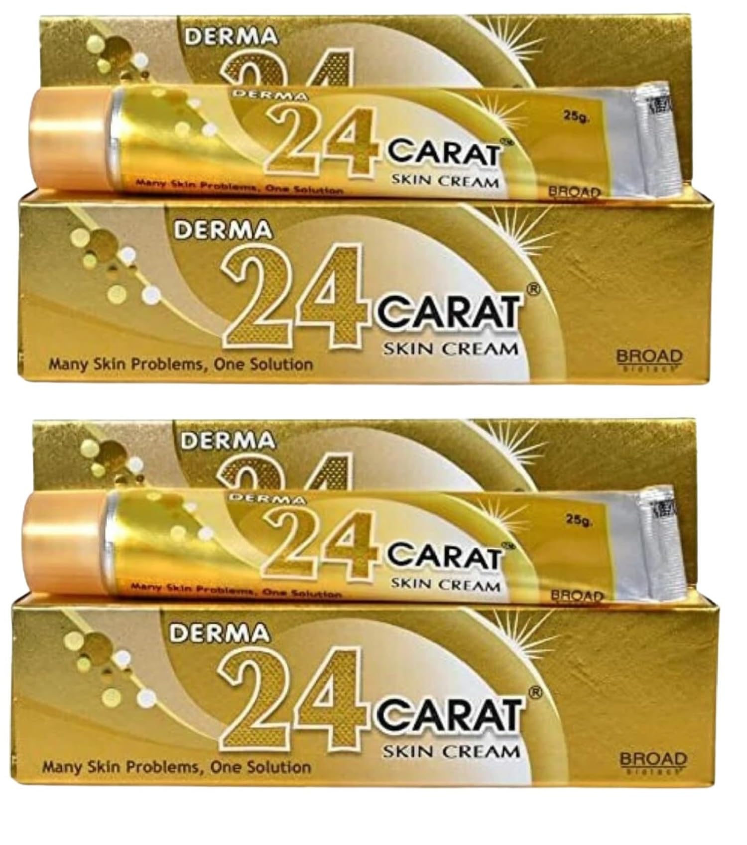 Truly Grow Derma 24K Gold Skin Cream - 25g (Pack of 2) - Anti-Aging Face Moisturizer for Wrinkles & Fine Lines - Luxury Skincare for Day & Night Use