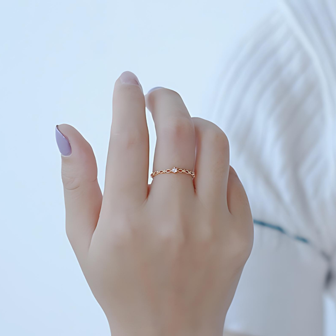 Elegant Rhombus Zircon Stackable Thin Rings for Women | HJZB 103 | Perfect for Layering, Everyday Wear & Special Occasions