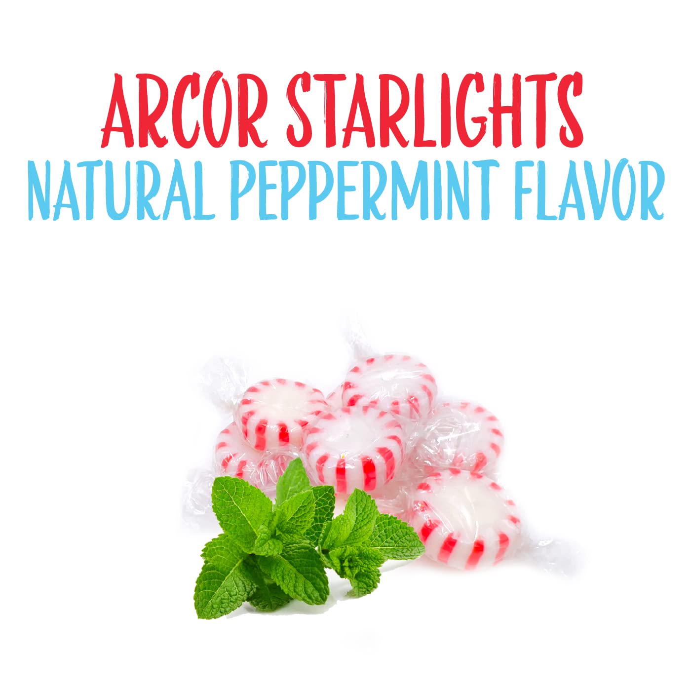 Arcor Starlight Peppermint Mints - 2 Pound Bulk Bag (Approx 180 Pieces) | Refreshing Hard Candy for Office, Parties & Travel | Sugar-Free Breath Freshener