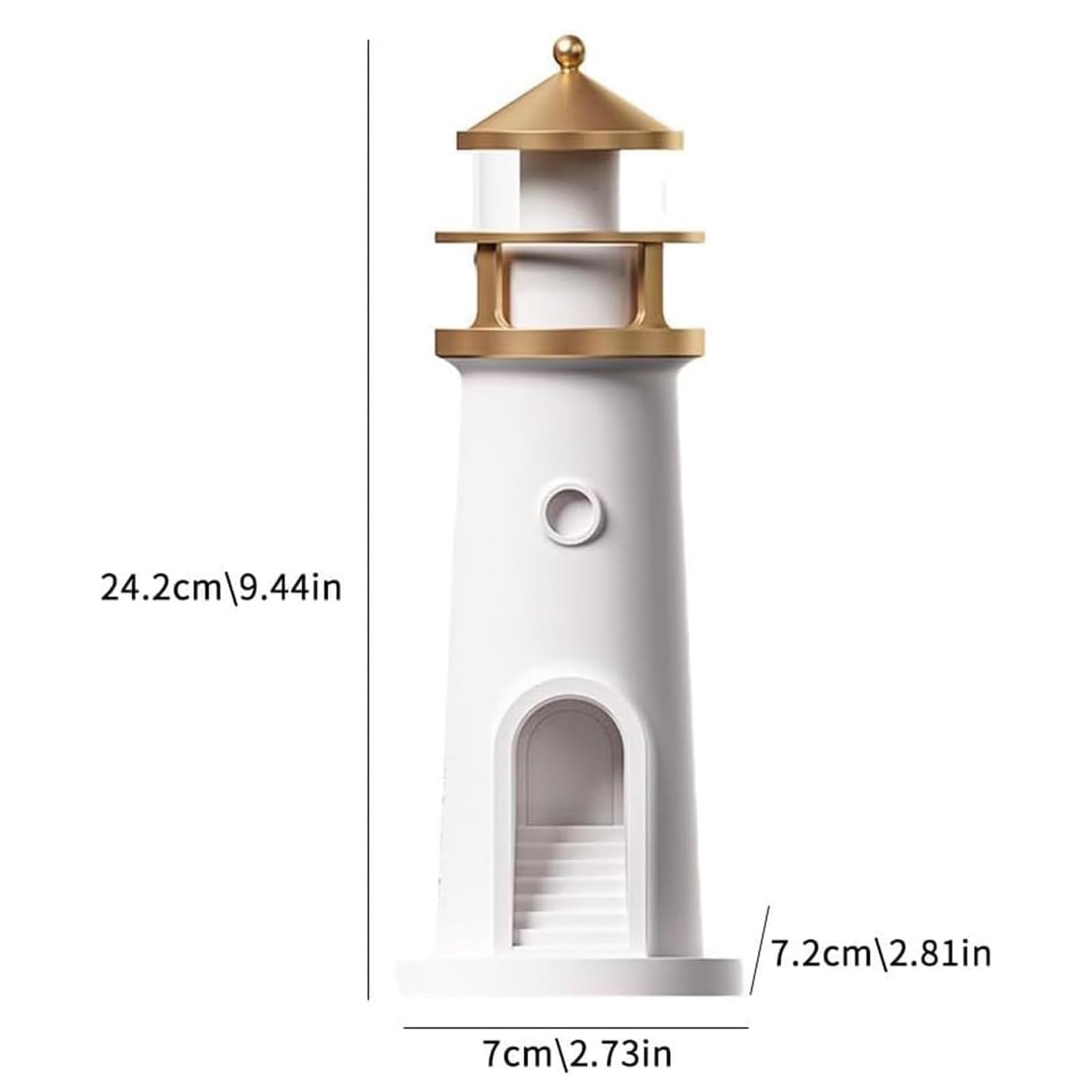 Moonlight Lighthouse Night Light - Portable LED Lighthouse Projector Lamp with Wireless Charging, Perfect for Bedroom, Nursery, Kids Room & Home Decor - Creates Soothing Ambiance for Relaxation & Sleep