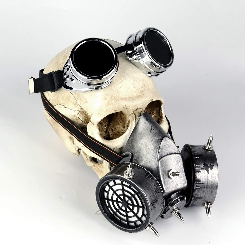 Steampunk Skull Mask with Goggles - Gothic Cosplay & Anti-Fog for Halloween & LARP