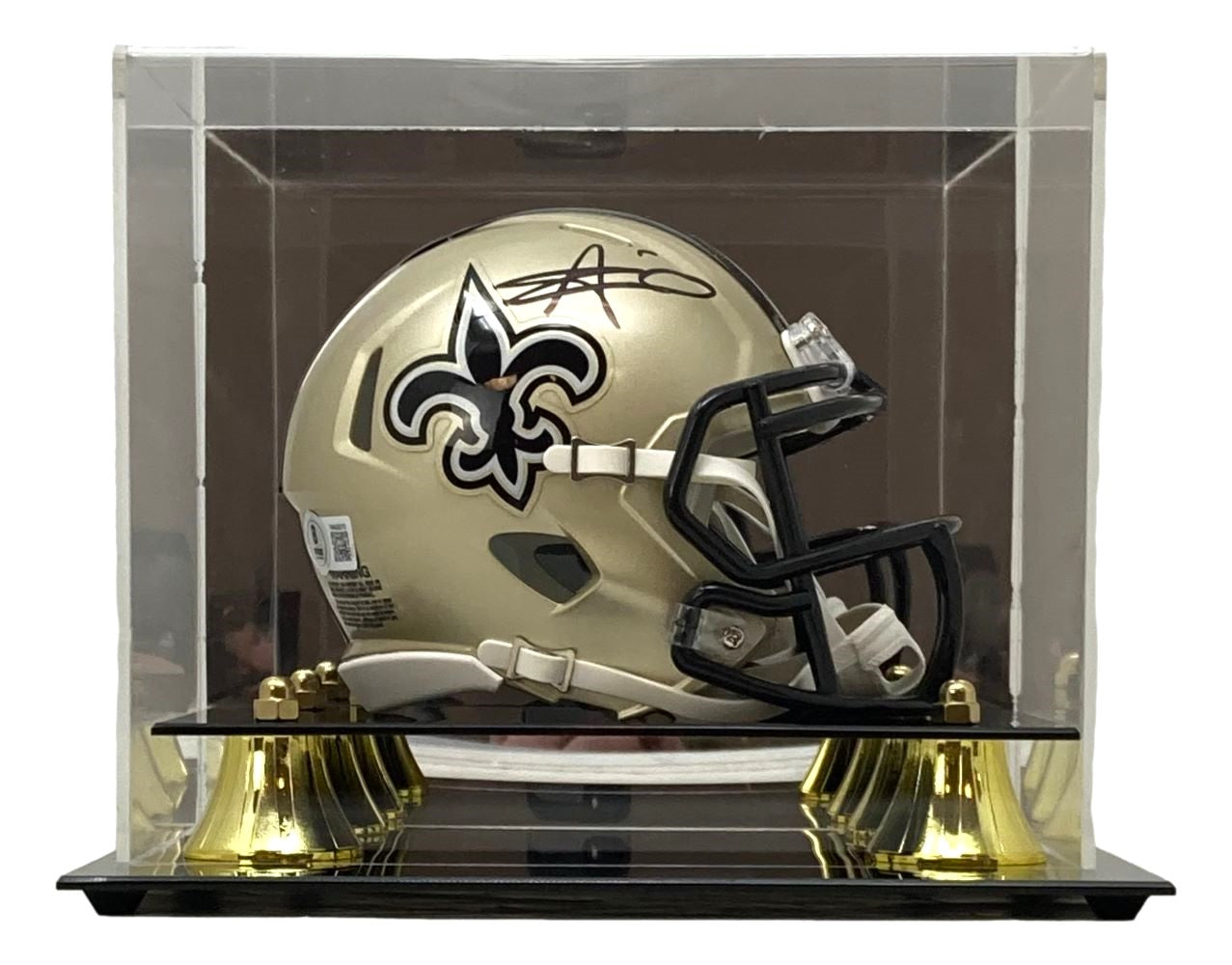 Alvin Kamara Autographed New Orleans Saints Mini Speed Helmet with Display Case - Perfect for Collectors, Sports Memorabilia, and Saints Fans