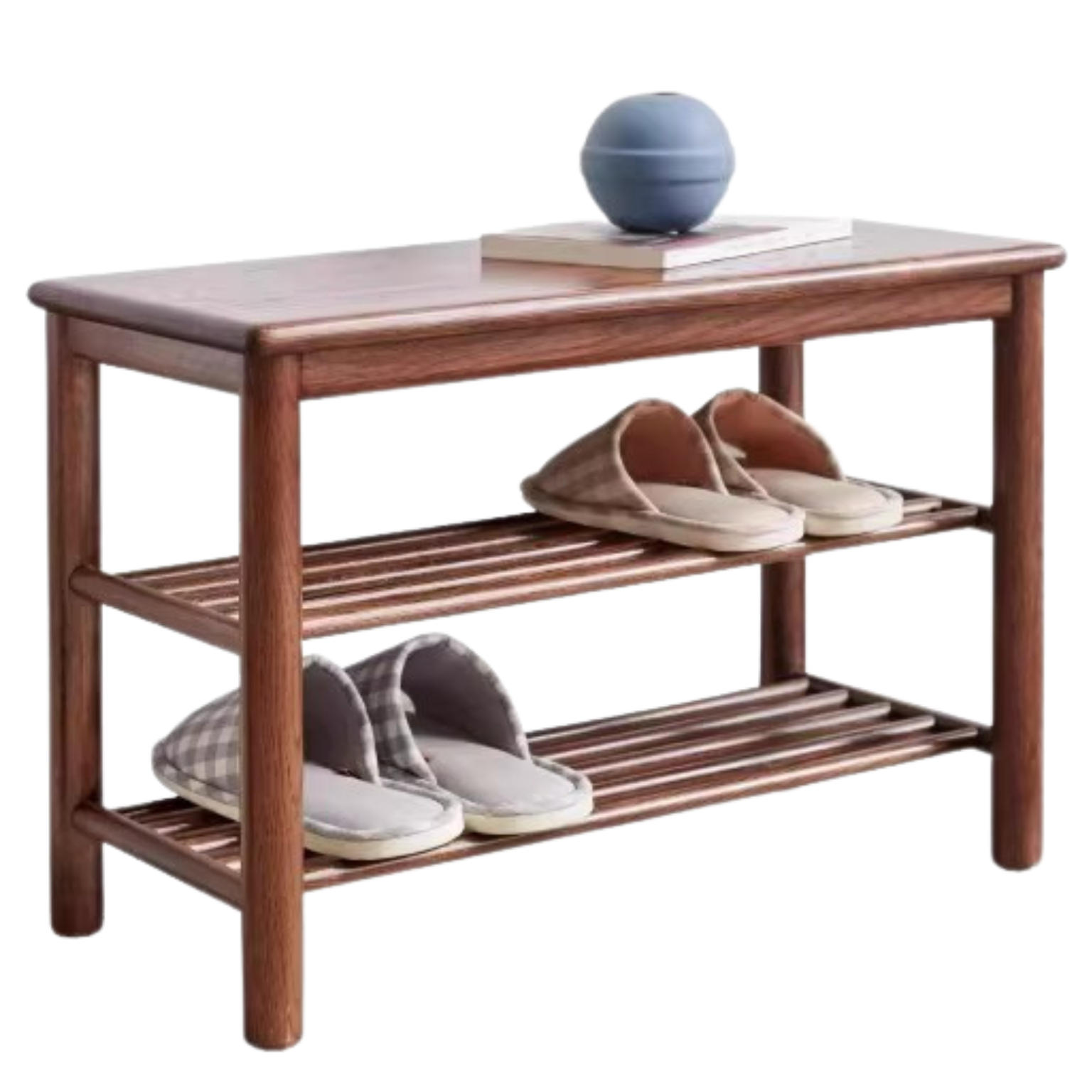 Solid Oak Wood Shoe Bench - Durable Entryway Stool for Putting On Shoes, Boots & Sneakers - Perfect for Hallway, Bedroom or Mudroom Organization