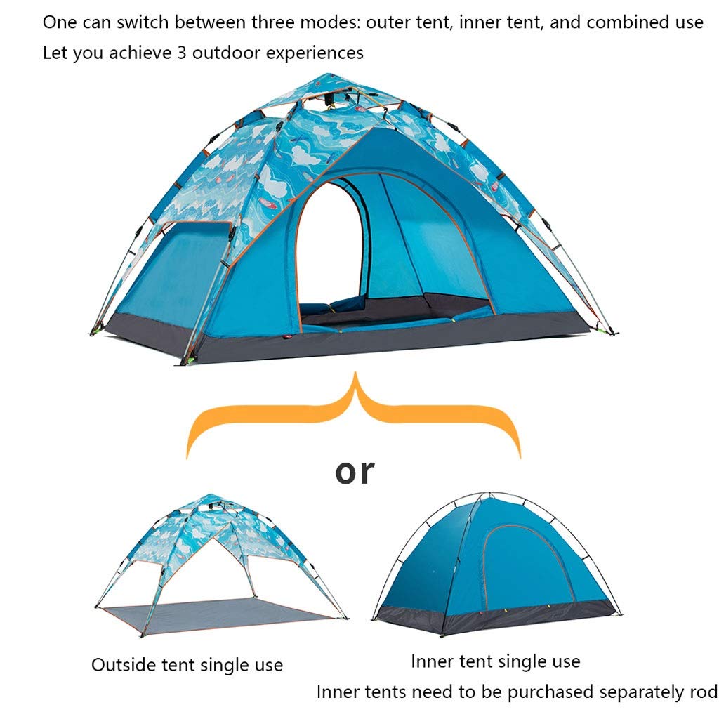 Double Layer Waterproof Camping Tent - Lightweight Portable 4-6 Person Family Tent with UV Protection & Quick Setup for Hiking, Backpacking & Outdoor Adventures