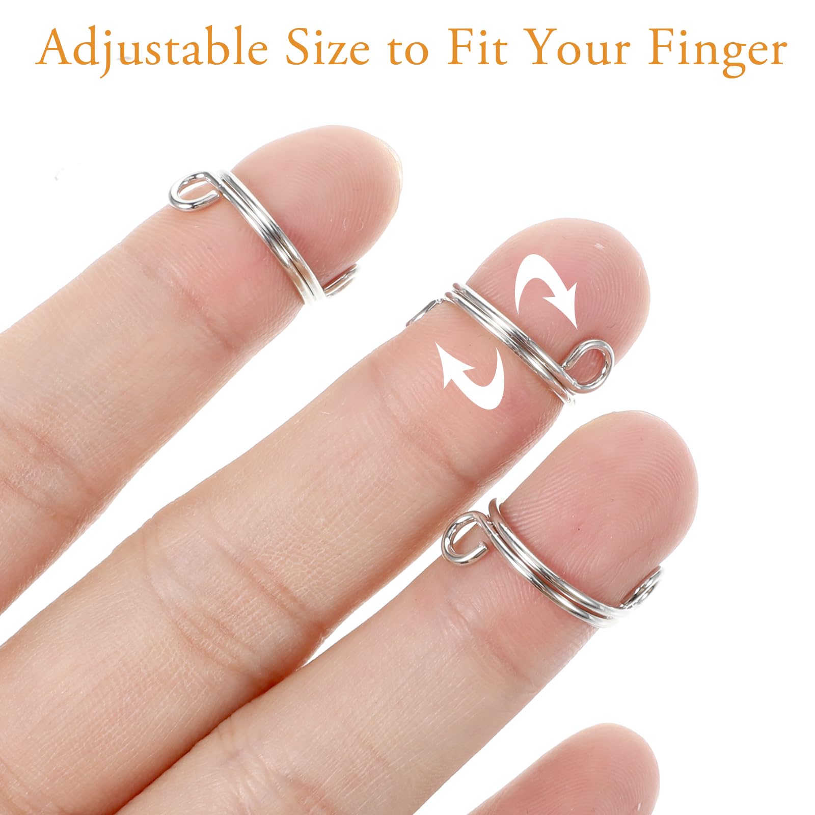 10PCS Adjustable Reusable Metal Nail Rings for Women - Detachable Fake Nail Hoops for Acrylic Nails (No Adhesive Needed) - Perfect for Nail Art, Parties, and Fashion Accessories