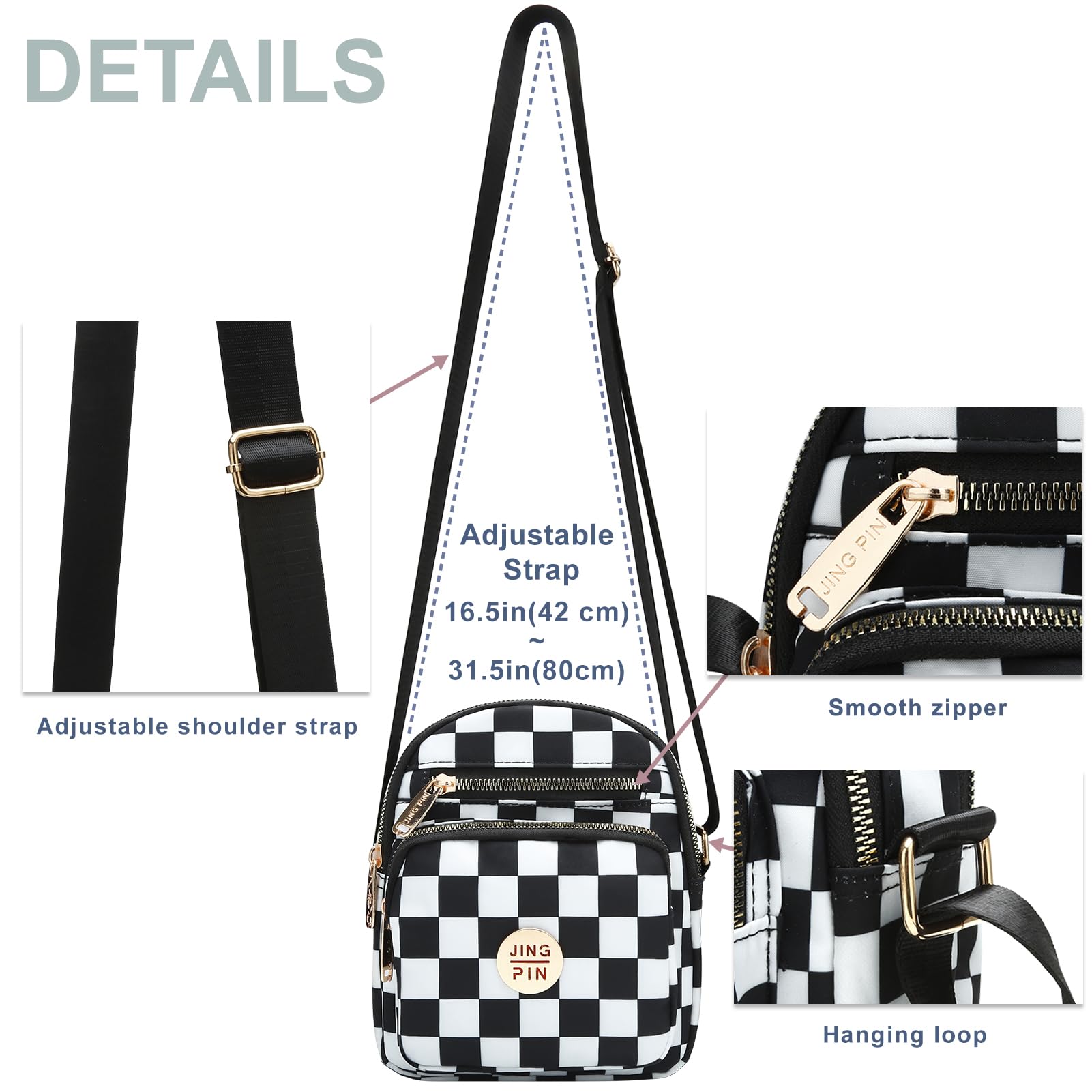 DOB SECHS Women's Crossbody Purse - Small Leather Messenger Shoulder Bag for Everyday Use, Travel & Work | Compact & Stylish Handbag with Adjustable Strap