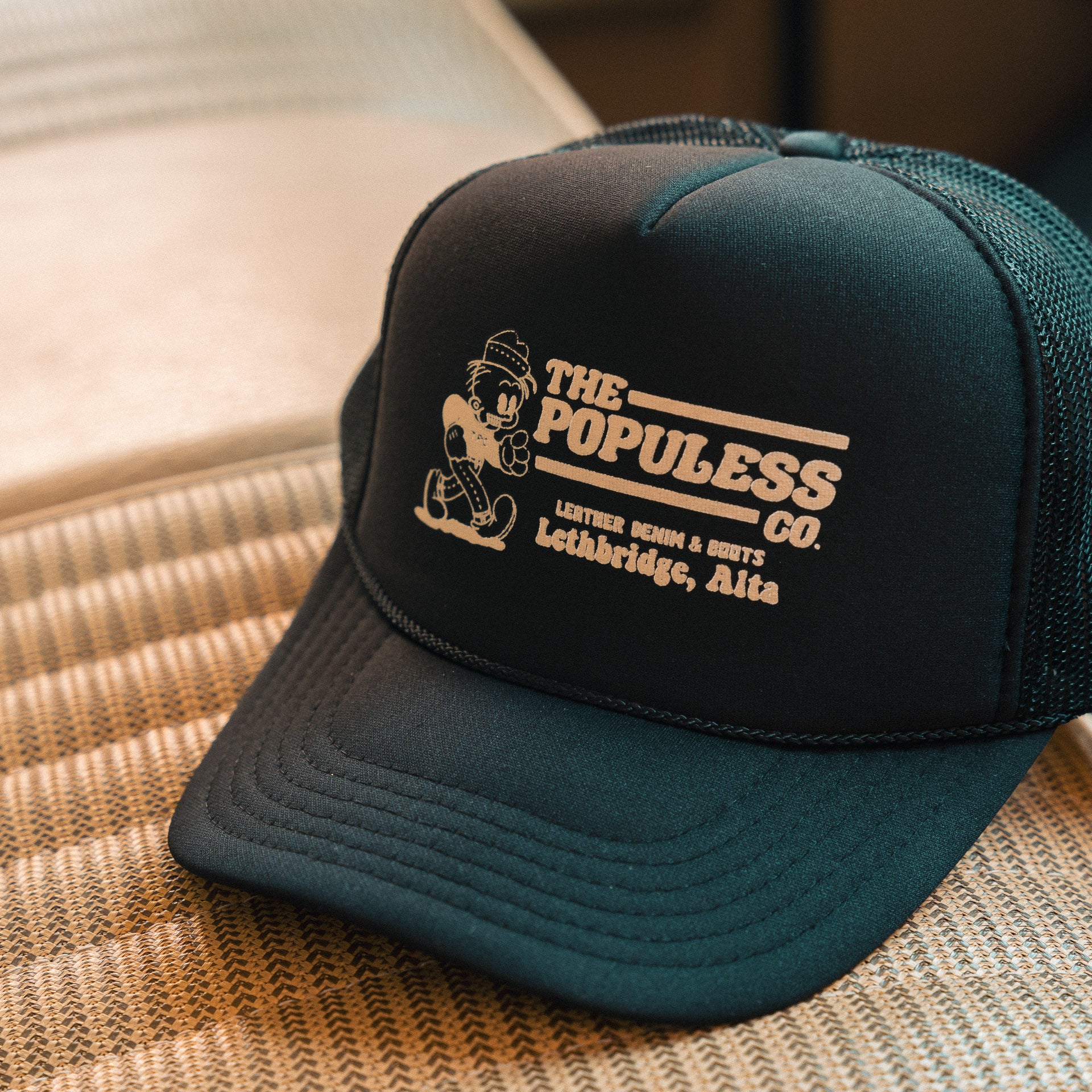Roy Boy Men's Classic Trucker Hat - Black | Adjustable Snapback Cap for Casual & Outdoor Activities