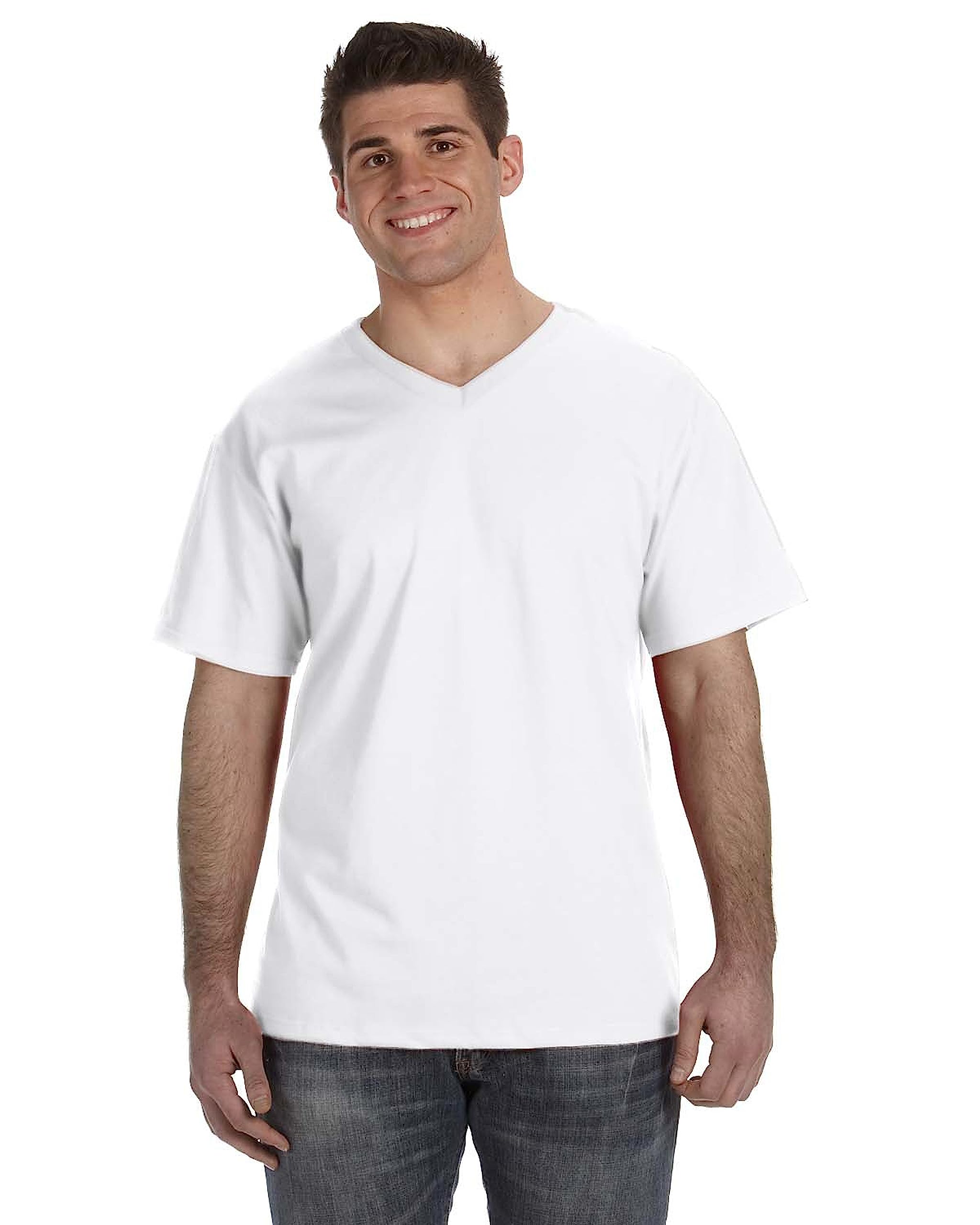 Fruit of the Loom Men's ComfortSoft V-Neck T-Shirts 5-Pack - Breathable Cotton Crew Neck Tees for Casual Wear, Gym & Everyday Use
