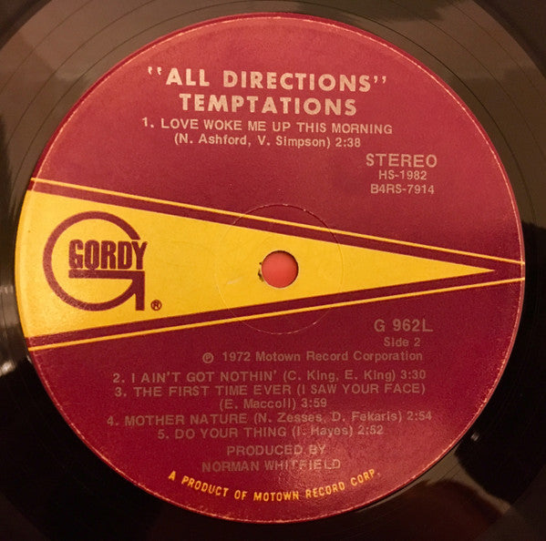 Temptations All Directions Vinyl LP Album - VG+ Condition | Classic Soul & Motown Music for Collectors & Home Listening