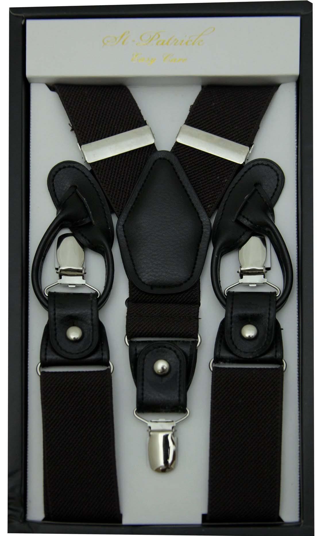Stylish Brown Convertible Suspenders with Clip & Button - Adjustable for Men & Women - Perfect for Formal Events, Weddings & Vintage Outfits